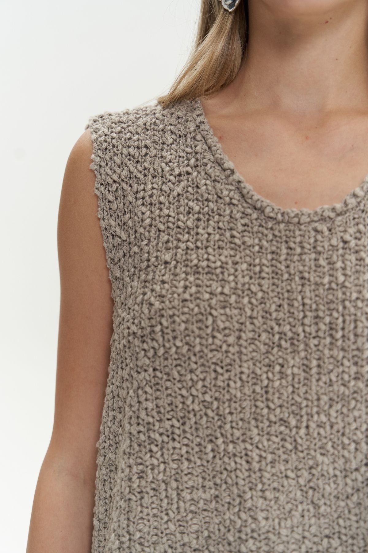 BOHEMAİ-Knitle Comfortable Fit Knitwear Mink Crop 7