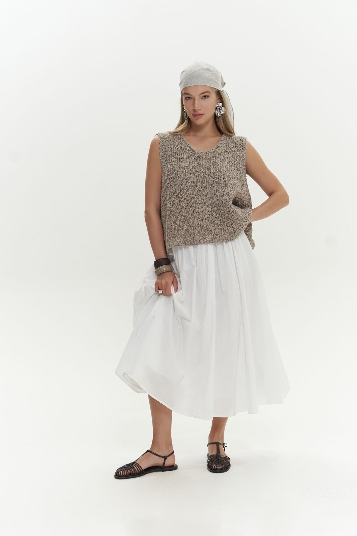 BOHEMAİ-Knitle Comfortable Fit Knitwear Mink Crop 4