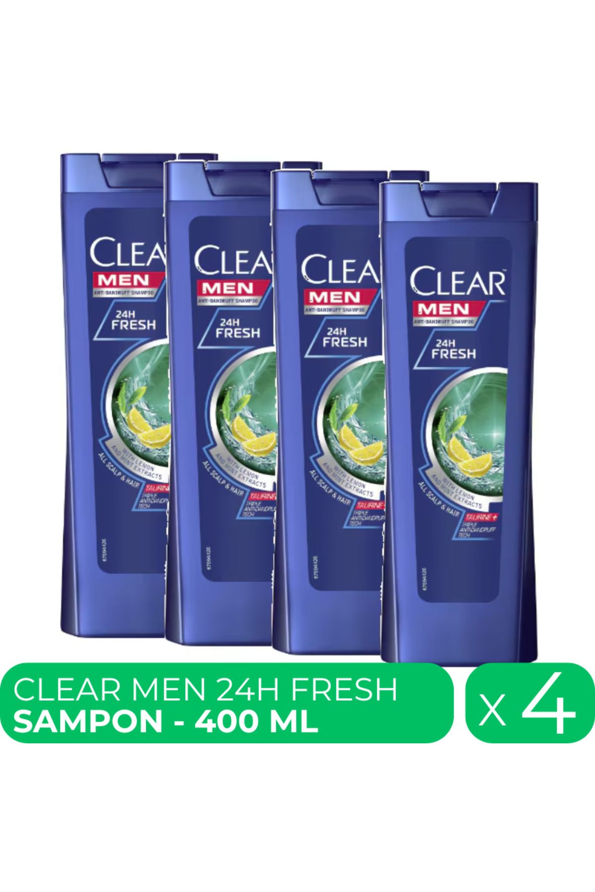 Clear Men 24h Fresh, Sampon Anti-matreata Barbati, 4 Buc X 400 Ml Masculin - One Size