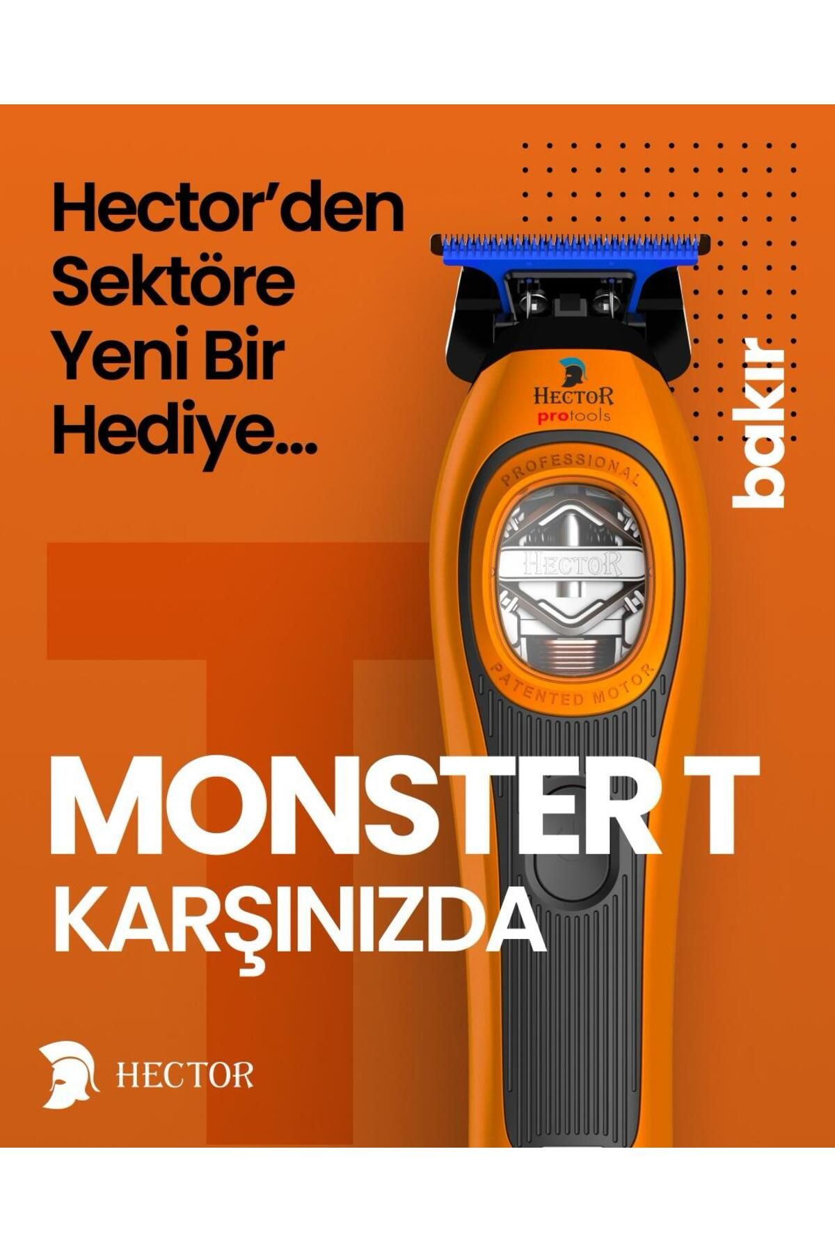 Hector MONSTERT - Profesyonel Sıfırlama ve Sakal Kesim Makinesi - TURUNCU