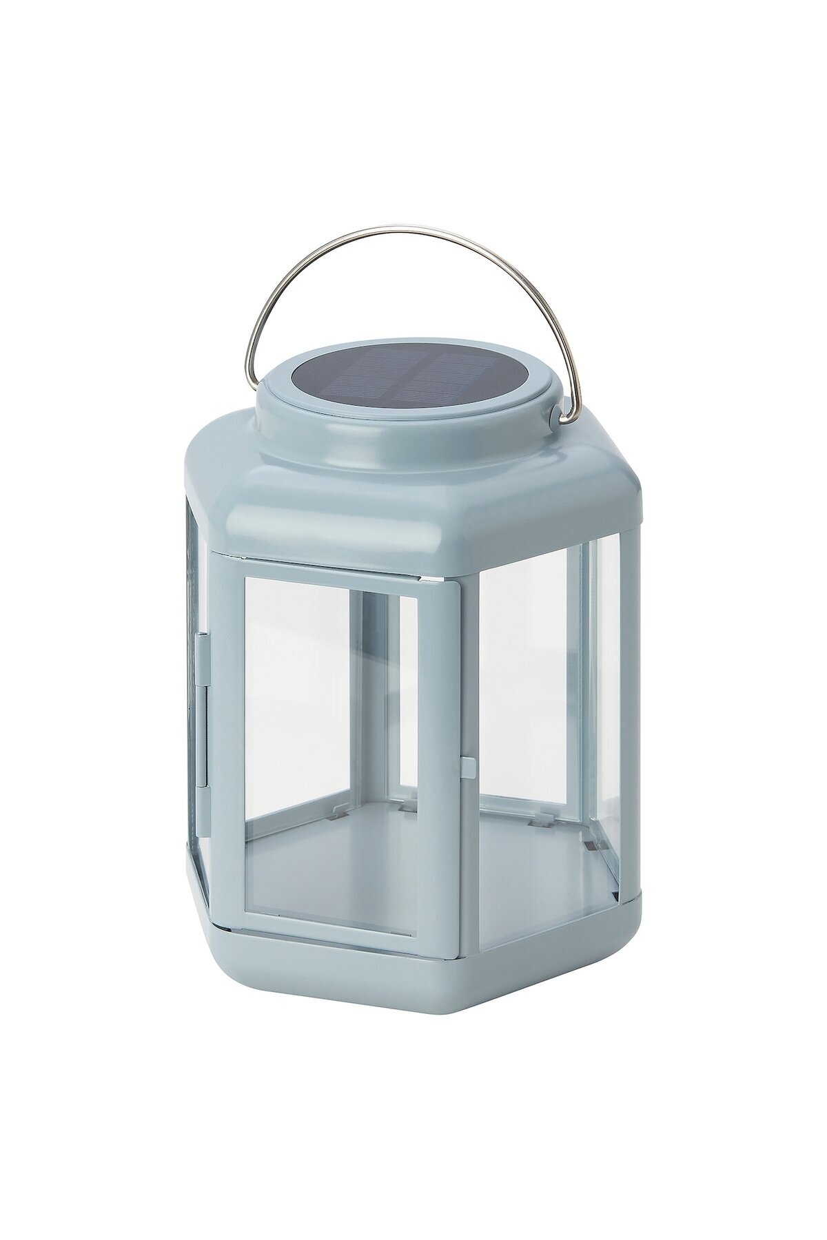 IKEA-SOLVINDEN LED solar-powered table lamp, lantern/light blue, 17 cm 1