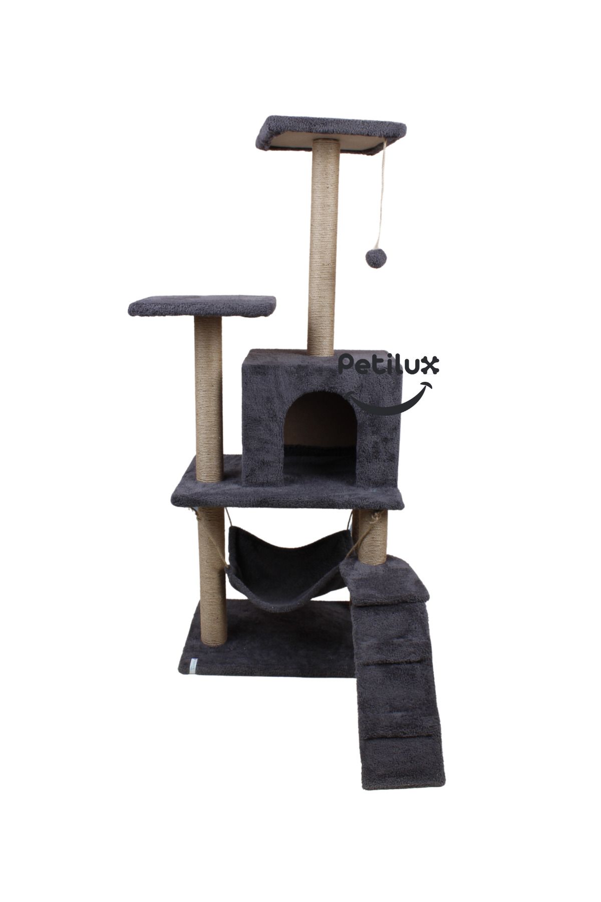 Petilux-B-07 Luxury Cat Scratching Playhouse with Hammock and Nest 3