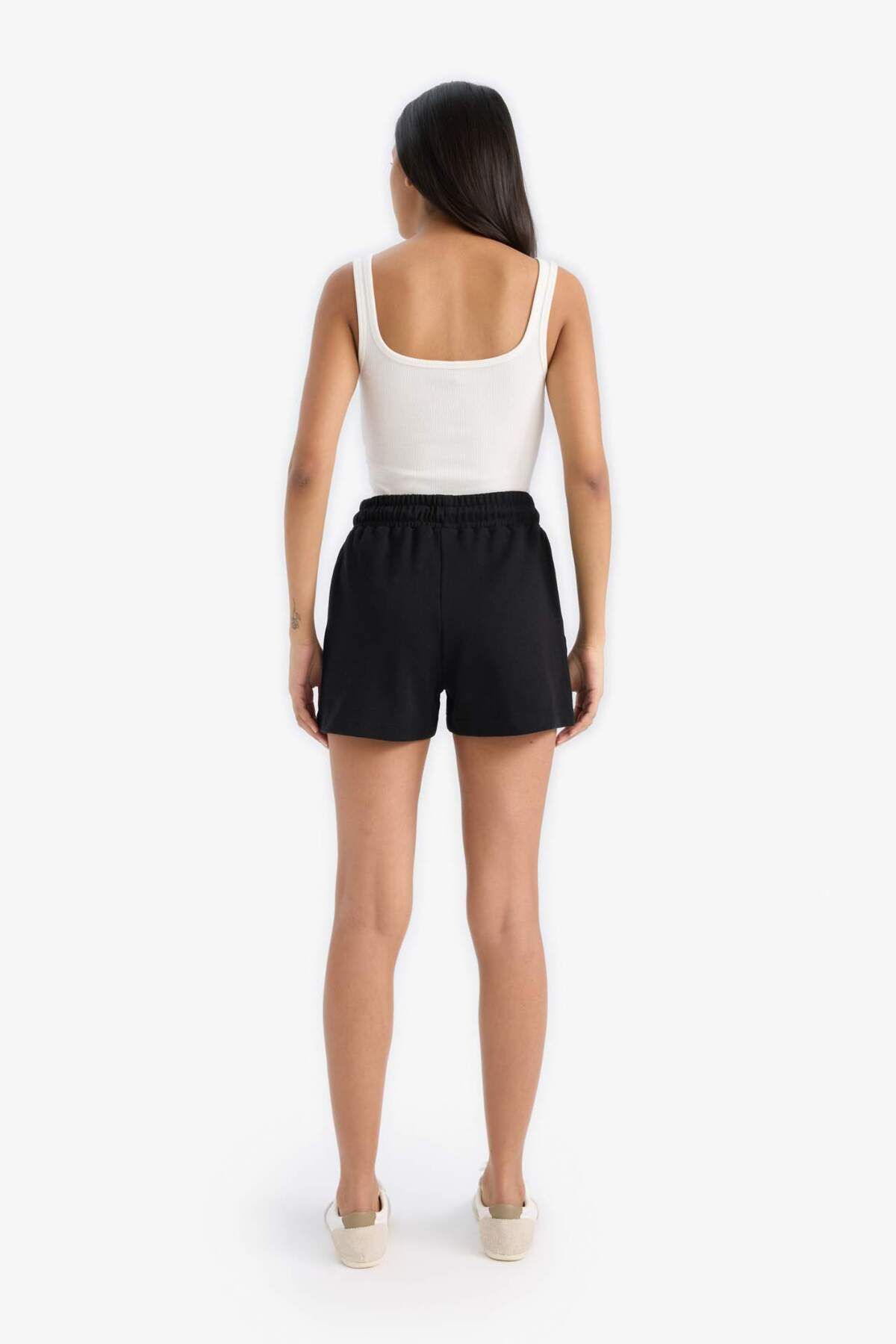 DeFacto-Regular Fit Stretchy Waisted Lace up Bermuda Shorts D3327Ax25Sp 6