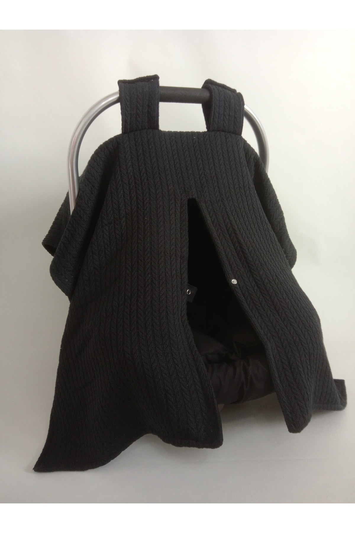 Wenaris SİYAH % 100 pamuk örgü pike Puset Örtüsü 1 parça ( Puset Minderi ve puset çarşafı dahil değildir ) fotoğrafı 2 (önizleme)