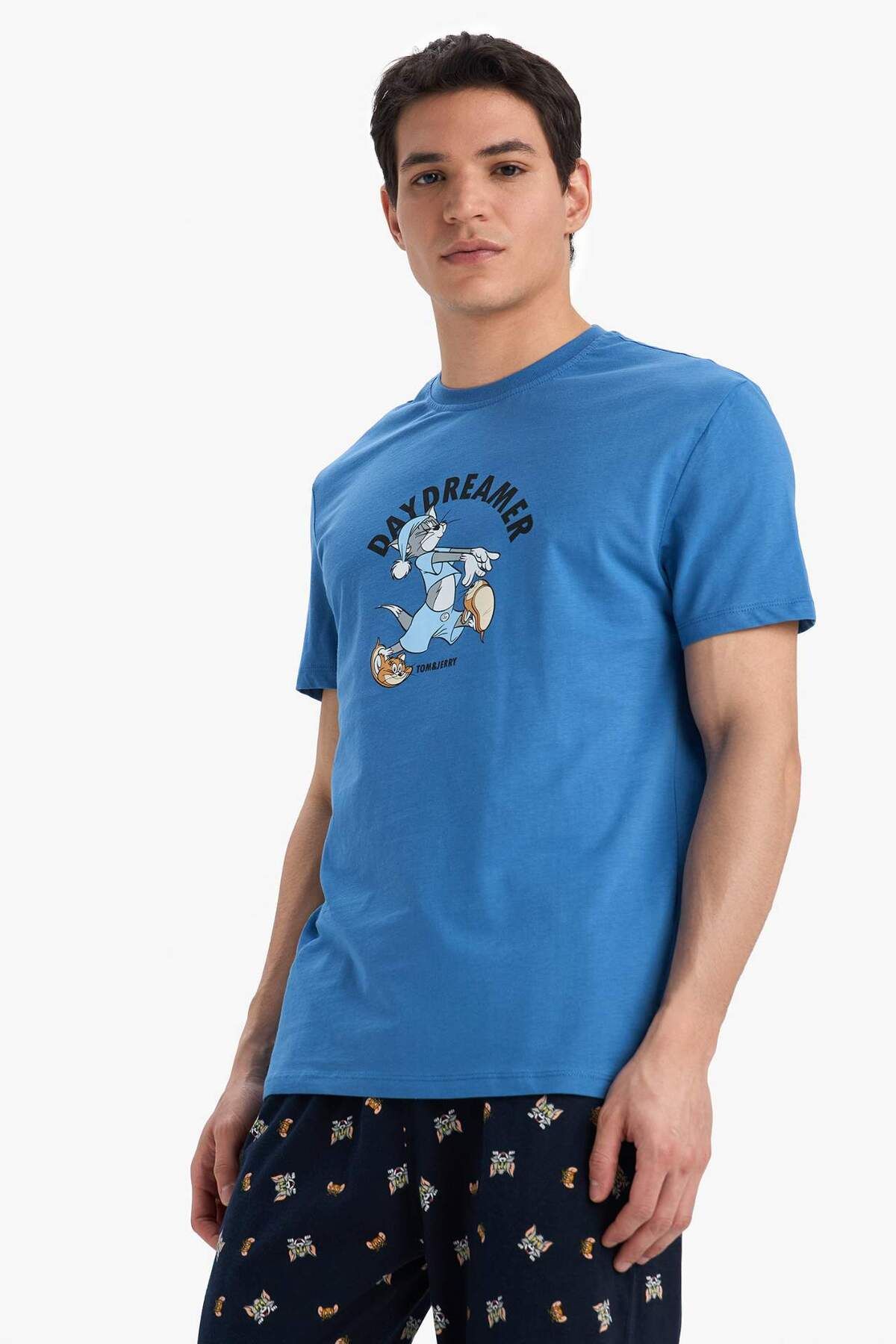 DeFacto-Tom & Jerry Pajama Set - Long Bottom and Short Sleeve 2