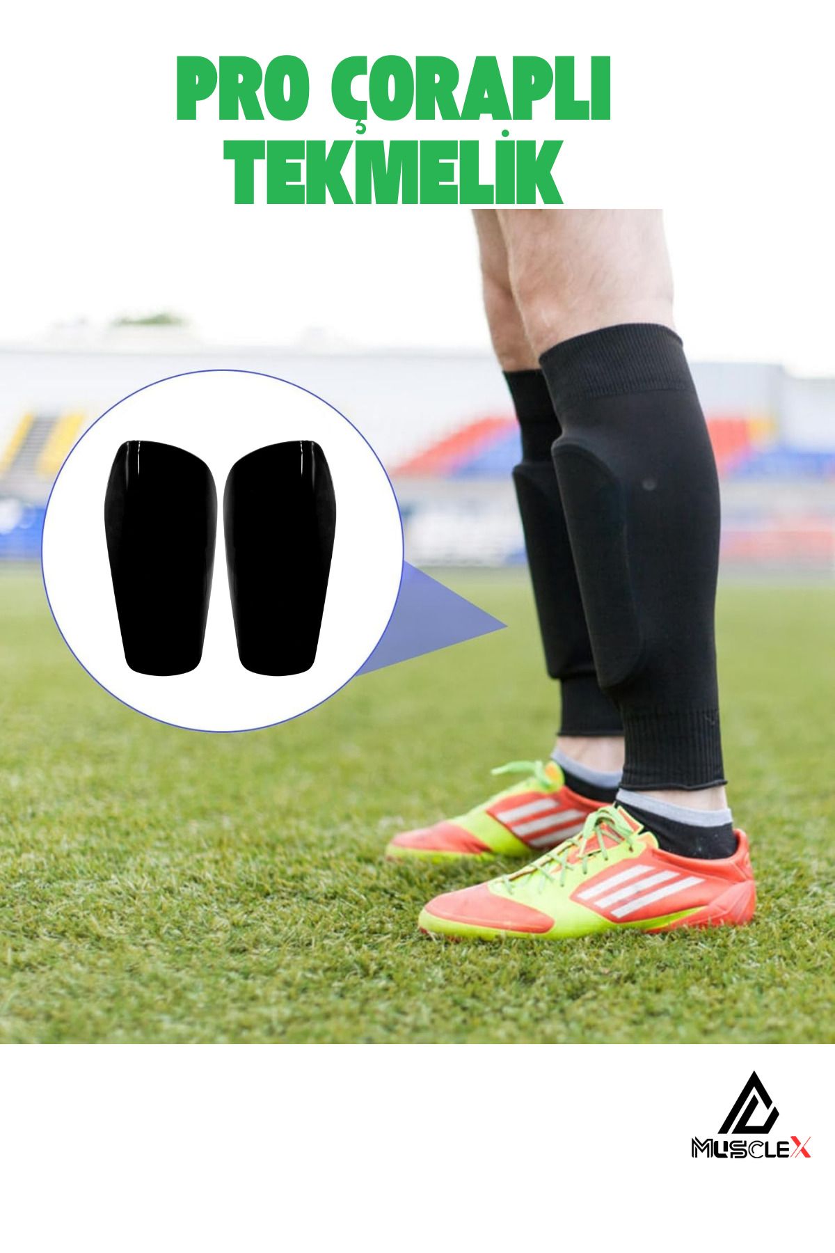Musclex Spor Tekstil Profesyonel Çoraplı Tekmelik | Futbol Tekmelik | Kaval Koruyucu | Msclx584dfe