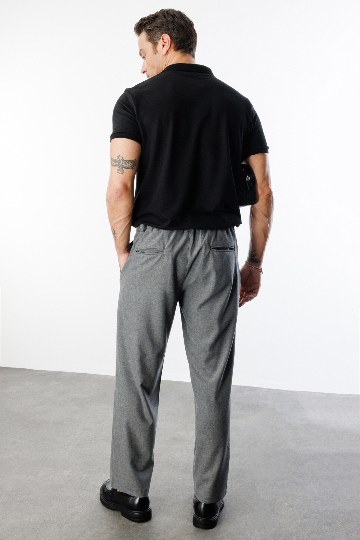 GENIUS STORE-بنطال قماش فضفاض للرجال MEN'S-CLOTHES-PANTS 6