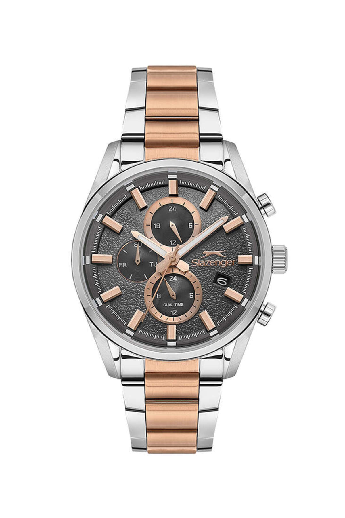 اسلازنگر ساعت مچی مردانه SL.09.2515.2.04 کوارتز استیل صفحه دودی رزگلد/خاکستری ۴۲ میلی‌متری