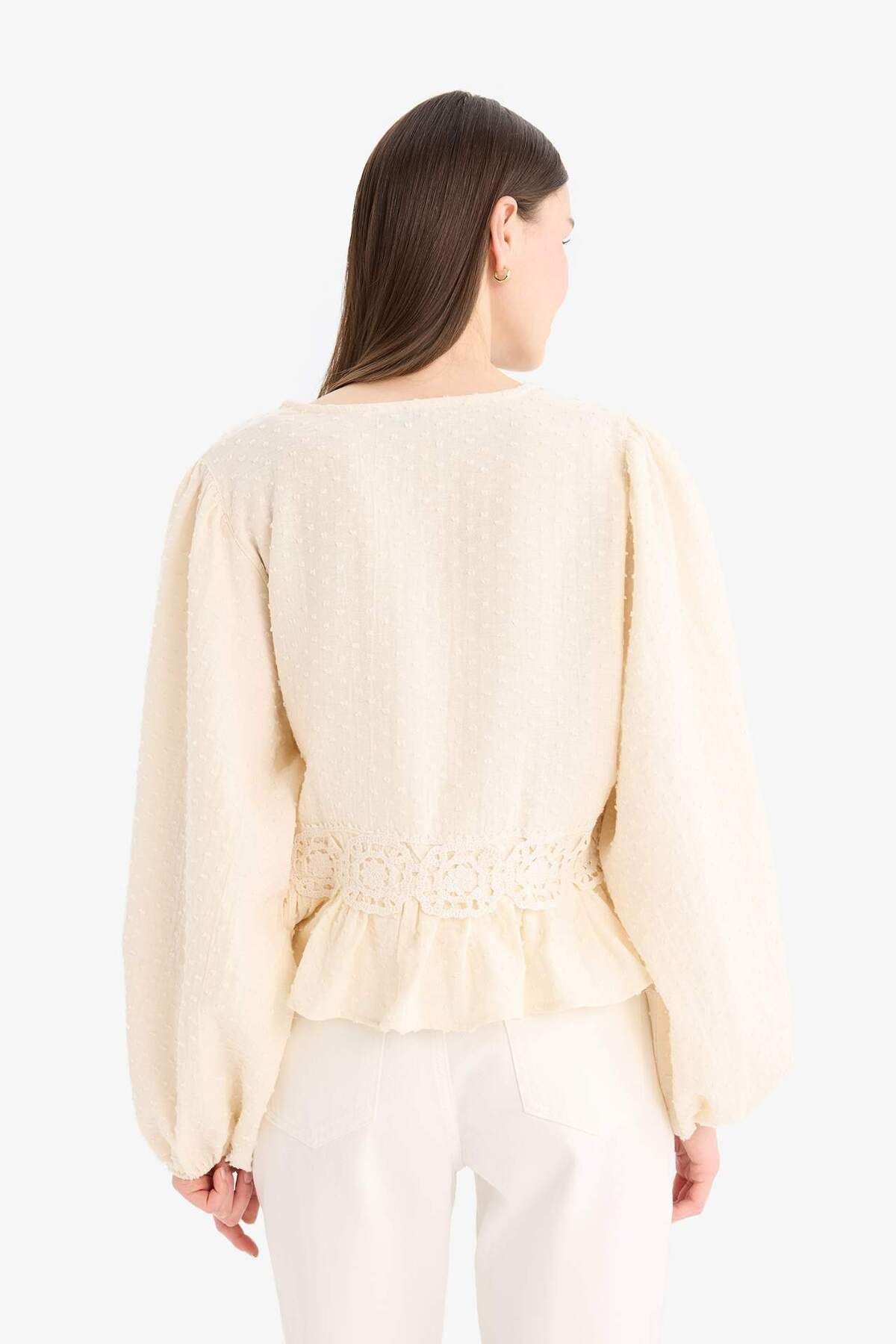 DeFacto-Regular Fit Muslin Long Sleeve Tunic D4397Ax25Sp 7
