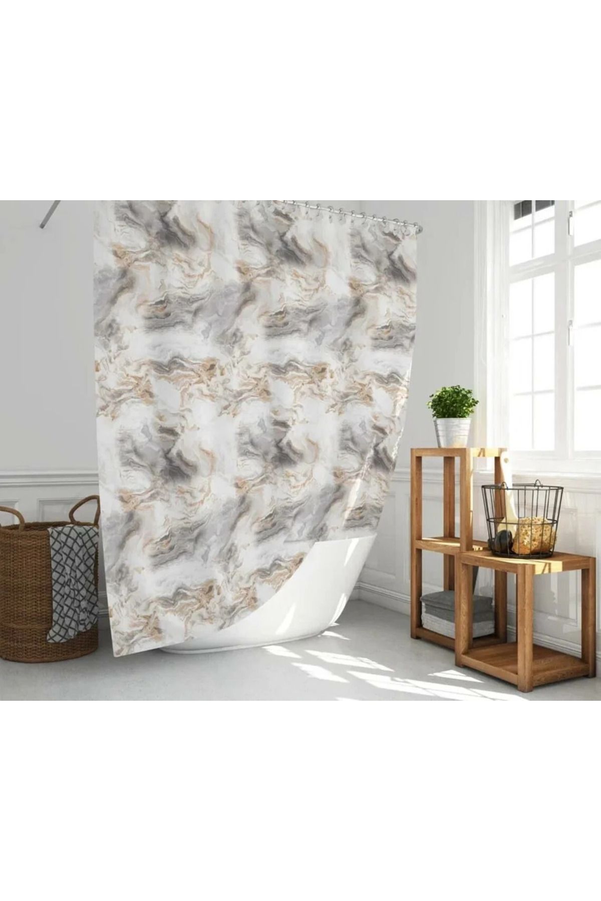 Tropik TROPİK BANYO DUŞ PERDESİ 5203 MODEL ÇİFT KANAT 2X110X200 CM