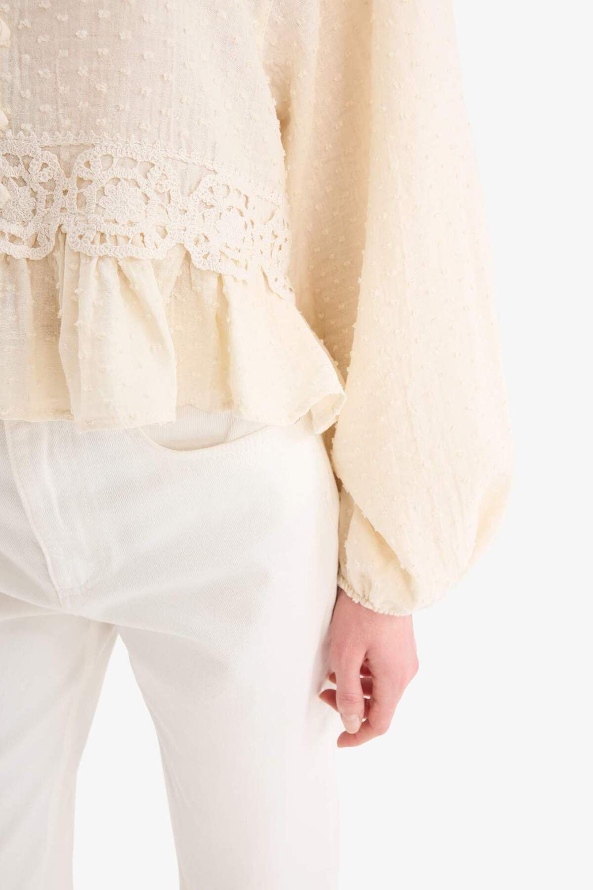 DeFacto-Regular Fit Muslin Long Sleeve Tunic D4397Ax25Sp 5
