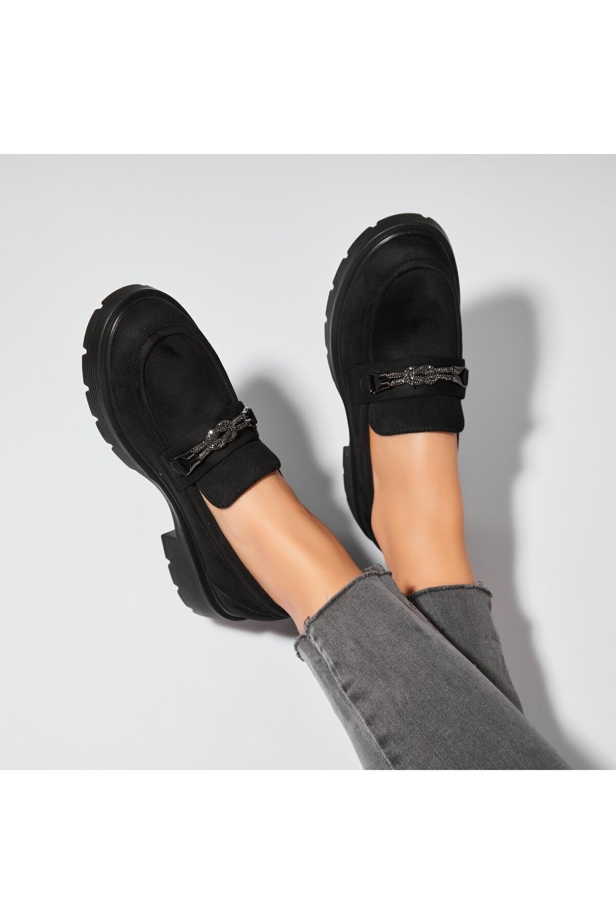 Joana-Women's Casual Black Shoes Made Of Eco-suede Leather Diona2 2