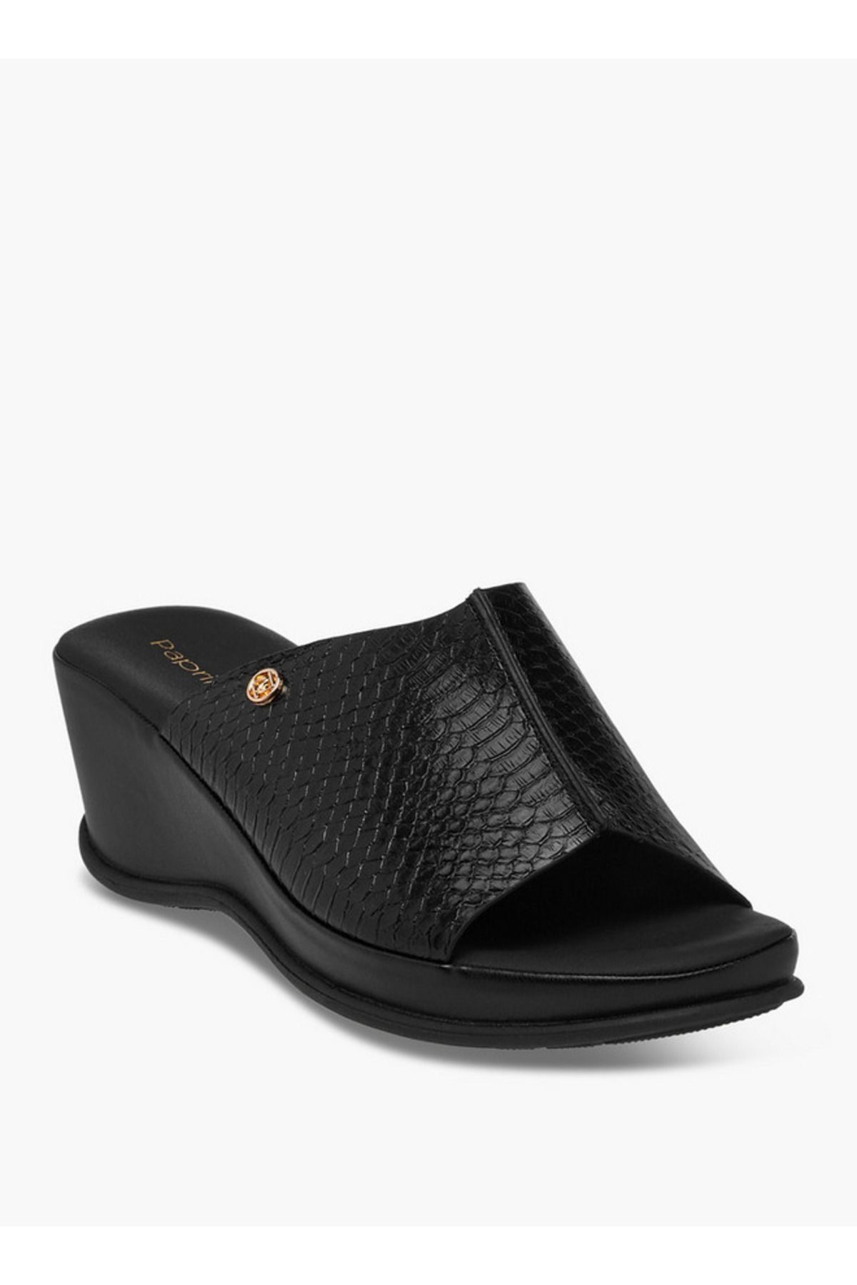 Paprika-Textured Slip-On Sandals with Wedge Heel 2
