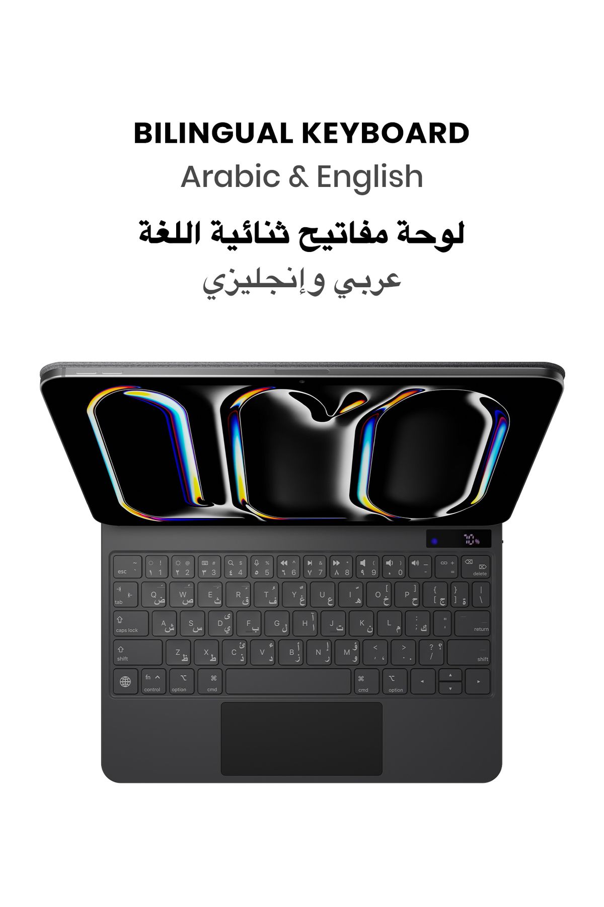 Tinymoose-SpacePad Pro iPad Keyboard 5-Way Touch, LED Display, EN/AR Air 4/5, Pro11 2018 2022, Air 11 2024 9