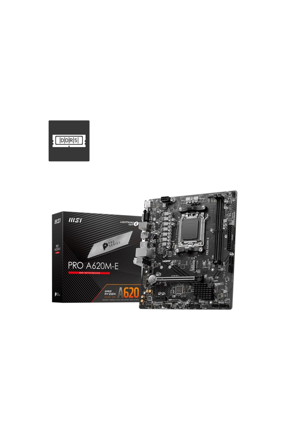 MSI-Pro A620m-e Amd A620 Am5 Socket Ddr5 6000(OC)mhz Matx Motherboard 1
