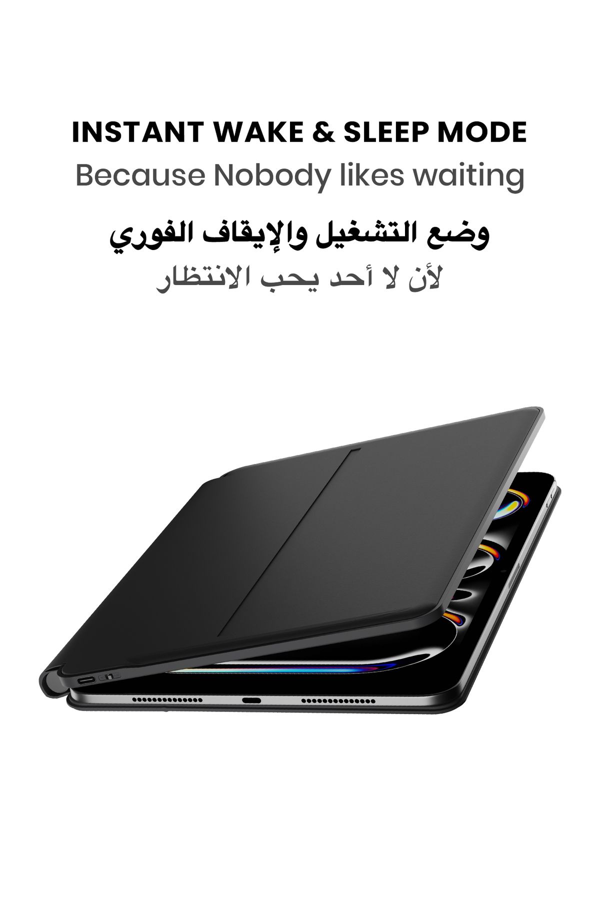 Tinymoose-SpacePad Pro iPad Keyboard 5-Way Touchpad, LED Display, Backlit, English/Arabic iPad Pro 11 (M4) 4