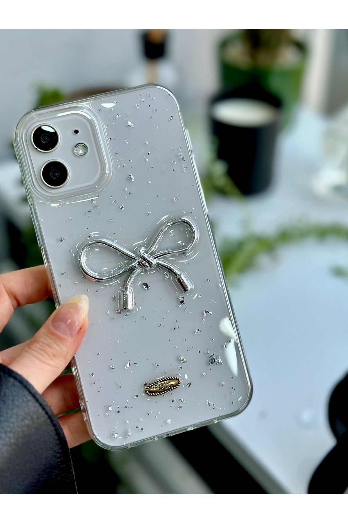 Go Aksesuar-حافظة سيليكون مرنة بتصميم لعبة شريطية فضية متوافقة مع هاتف Iphone 12 و12 Pro 3