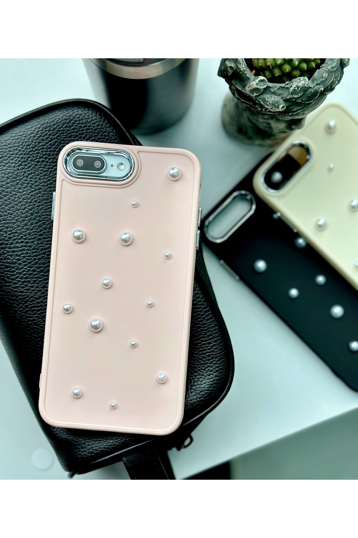 Go Aksesuar-جراب سيليكون مرن بتصميم لعبة اللؤلؤ متوافق مع هاتف Iphone 7 Plus و8 Plus 3