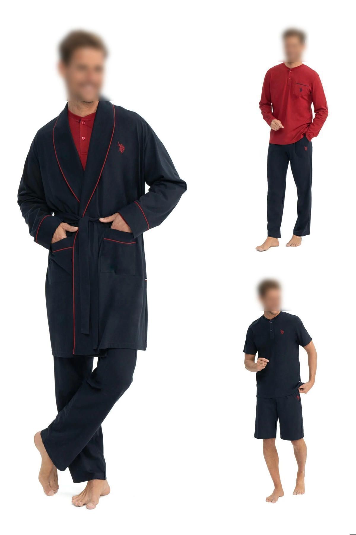 U.S. Polo Assn.-Navy Blue Men's Half Placket Collar Dowry Set - Srk3.12U04W0-Yla 1