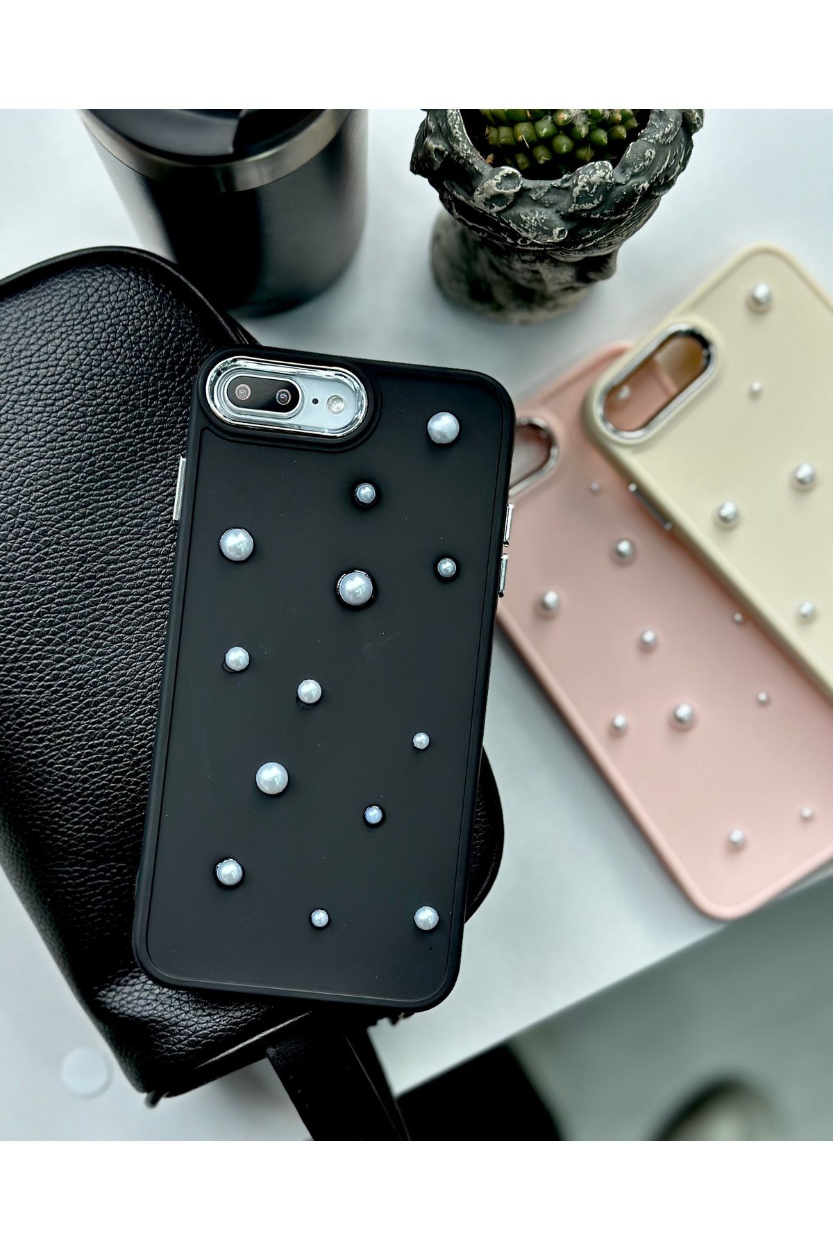 Go Aksesuar-جراب سيليكون مرن بتصميم لعبة اللؤلؤ متوافق مع هاتف Iphone 7 Plus و8 Plus 2