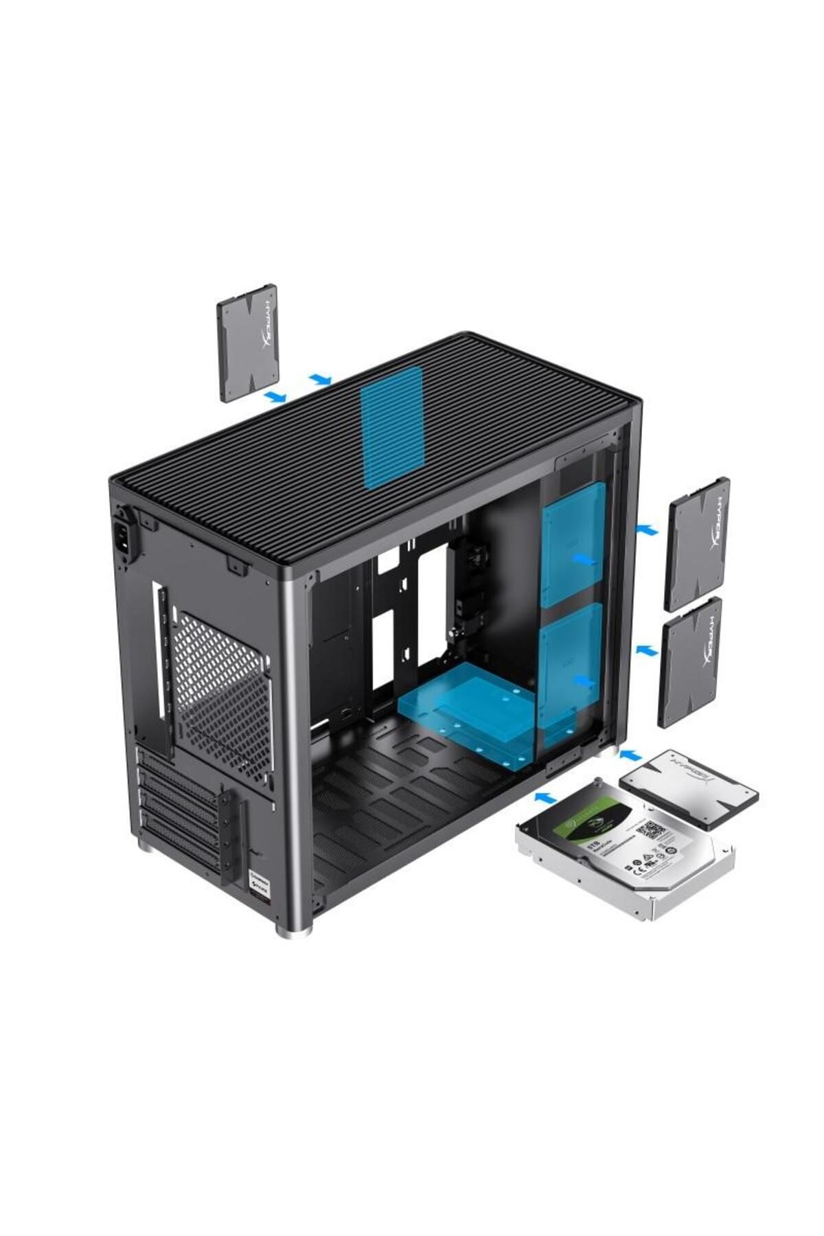 GAMEMAX-Gamemax Spark case, without power supply, M-ATX, ARGB, Black 6