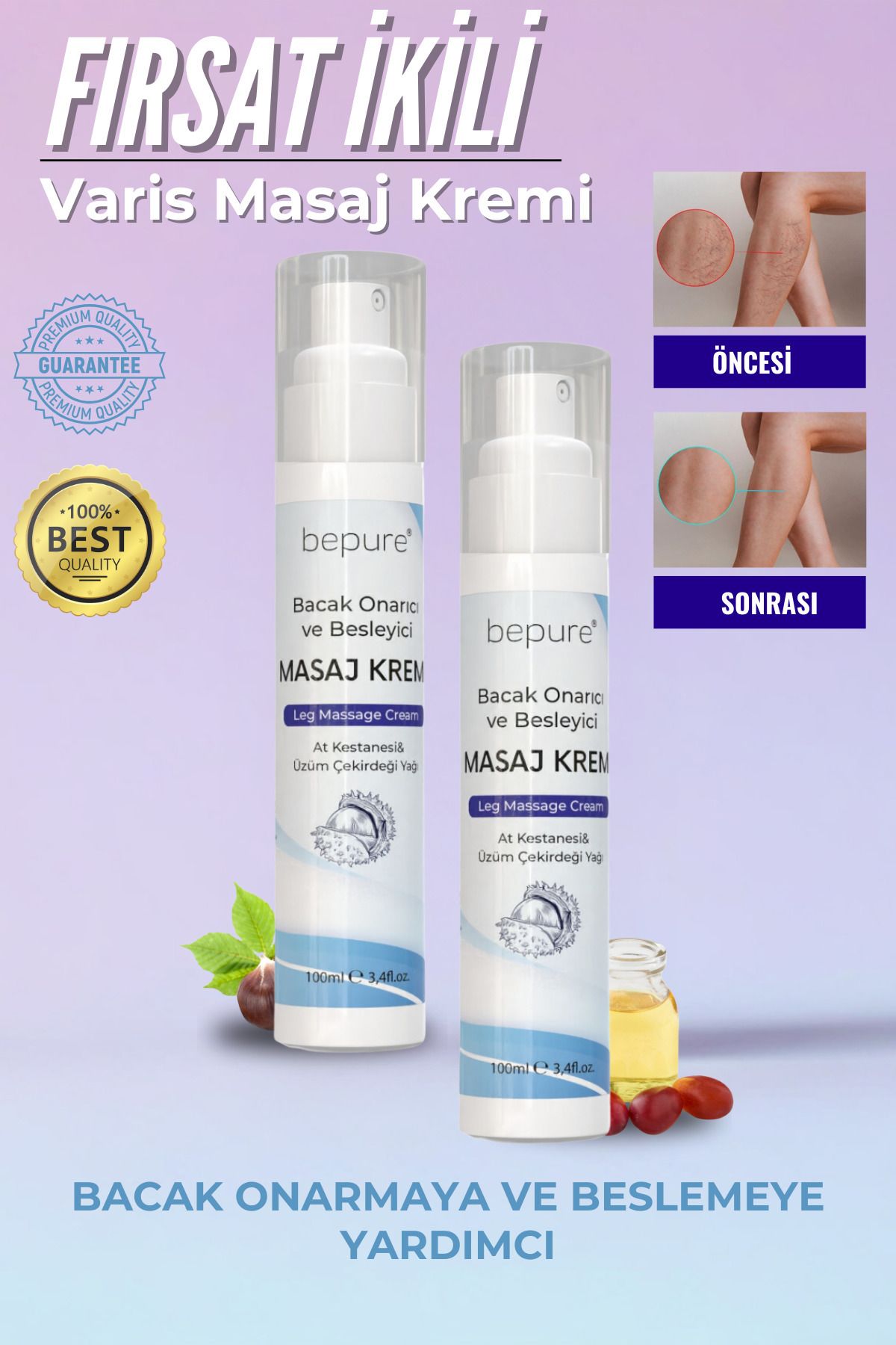 روغن ماساژ کرمی کرم HEP HEAD و میل Bepure