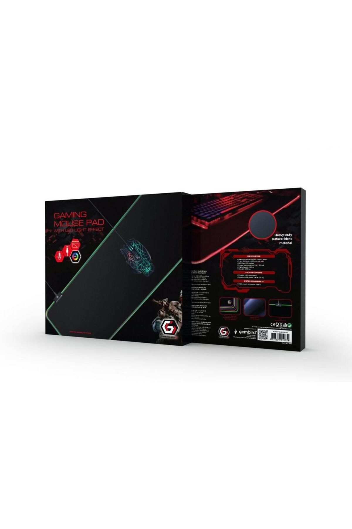 Gembird-Mousepad gaming Gembird MP-GAMELED-L, Lumina LED (Negru) 1