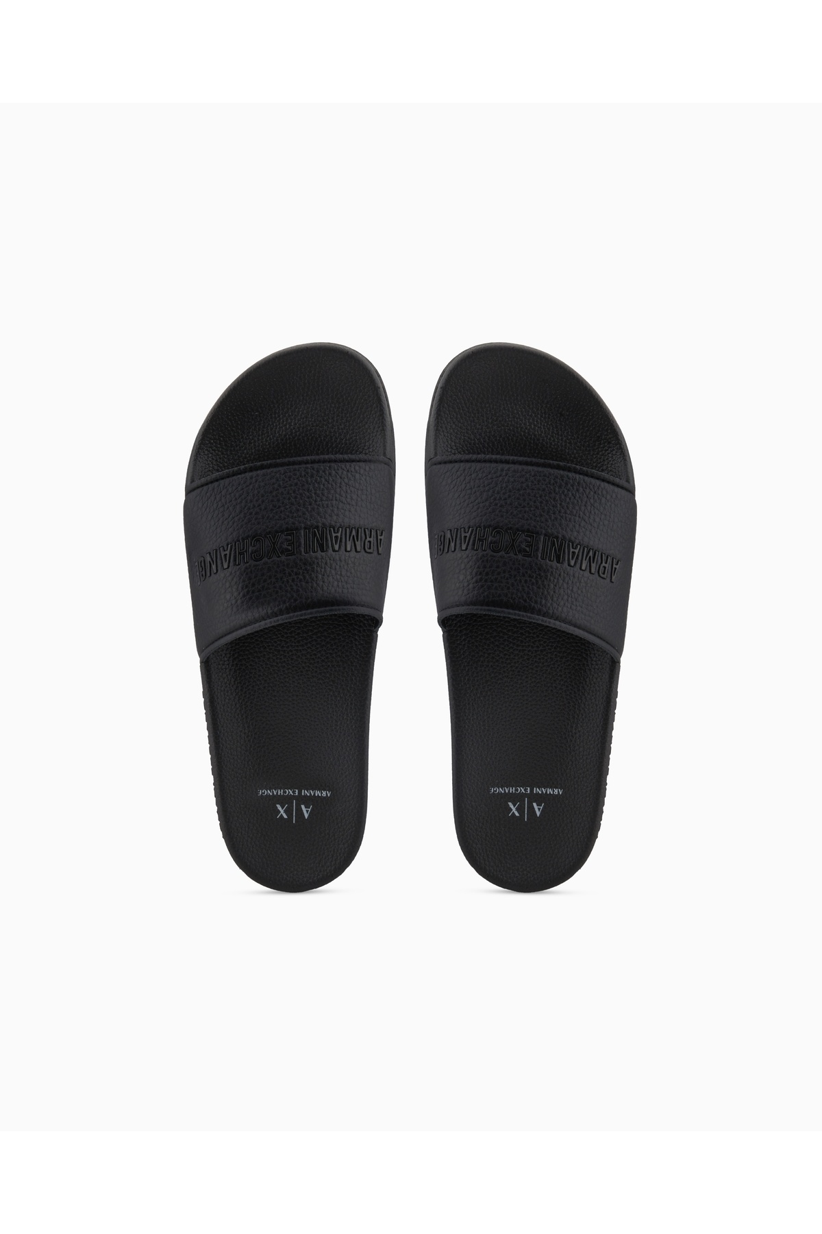 Armani Exchange-Unisex Textured Logo Upper Surface Thin and Comfortable Sole Black Slippers Xup017 Xv795-00002 3