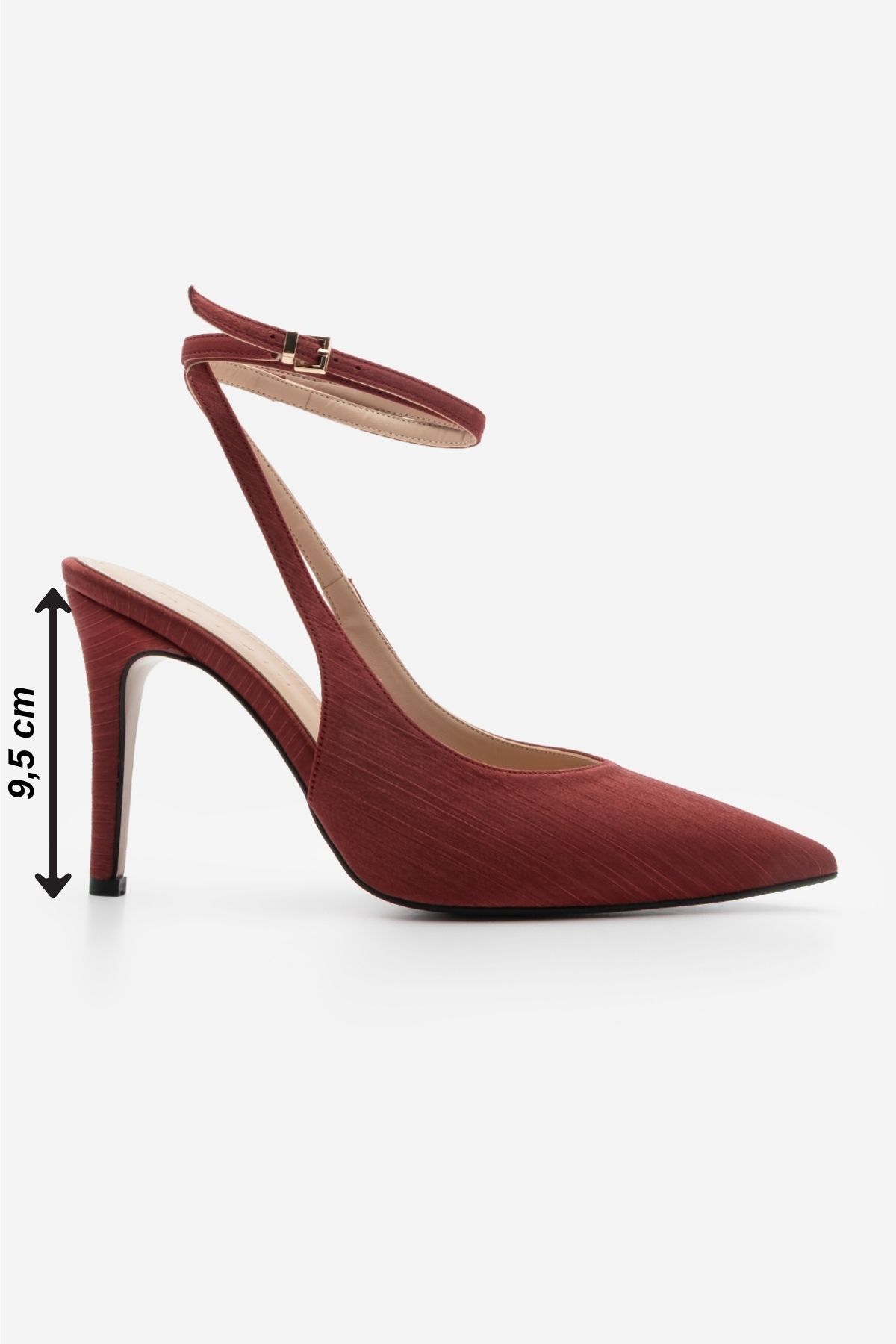 استیلتو زنانه STILETTO سرنوشت سرخ بینی را با سنگ های پشتی کفش پاشنه بلند نشان داد Marjin