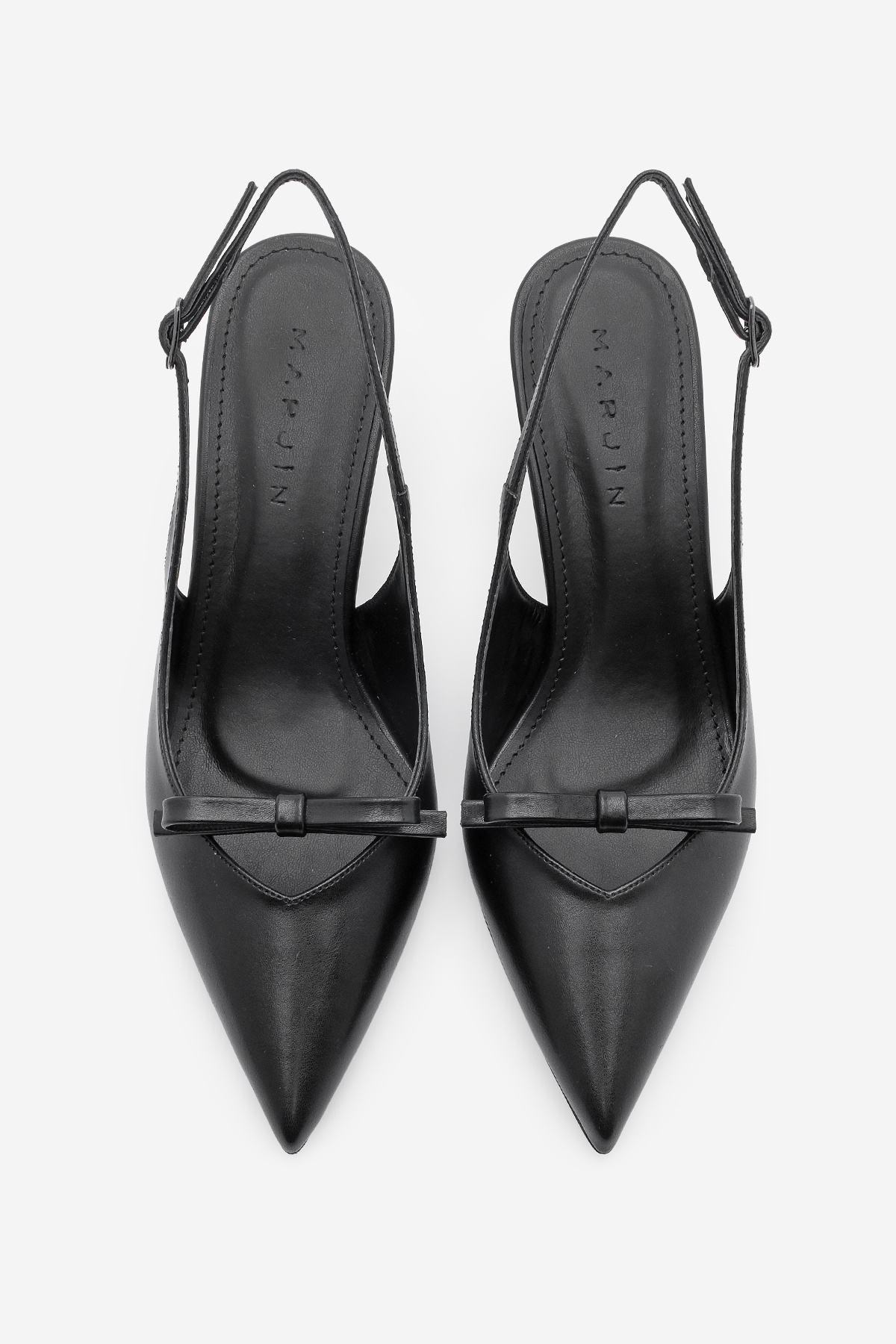 Marjin-Damen-Stiletto-Stil mit spitzen Zehen und Schleifen, Details, offene Zeugnisse, Austomatisations- und Nutge-Schwarz-Schuhe 7