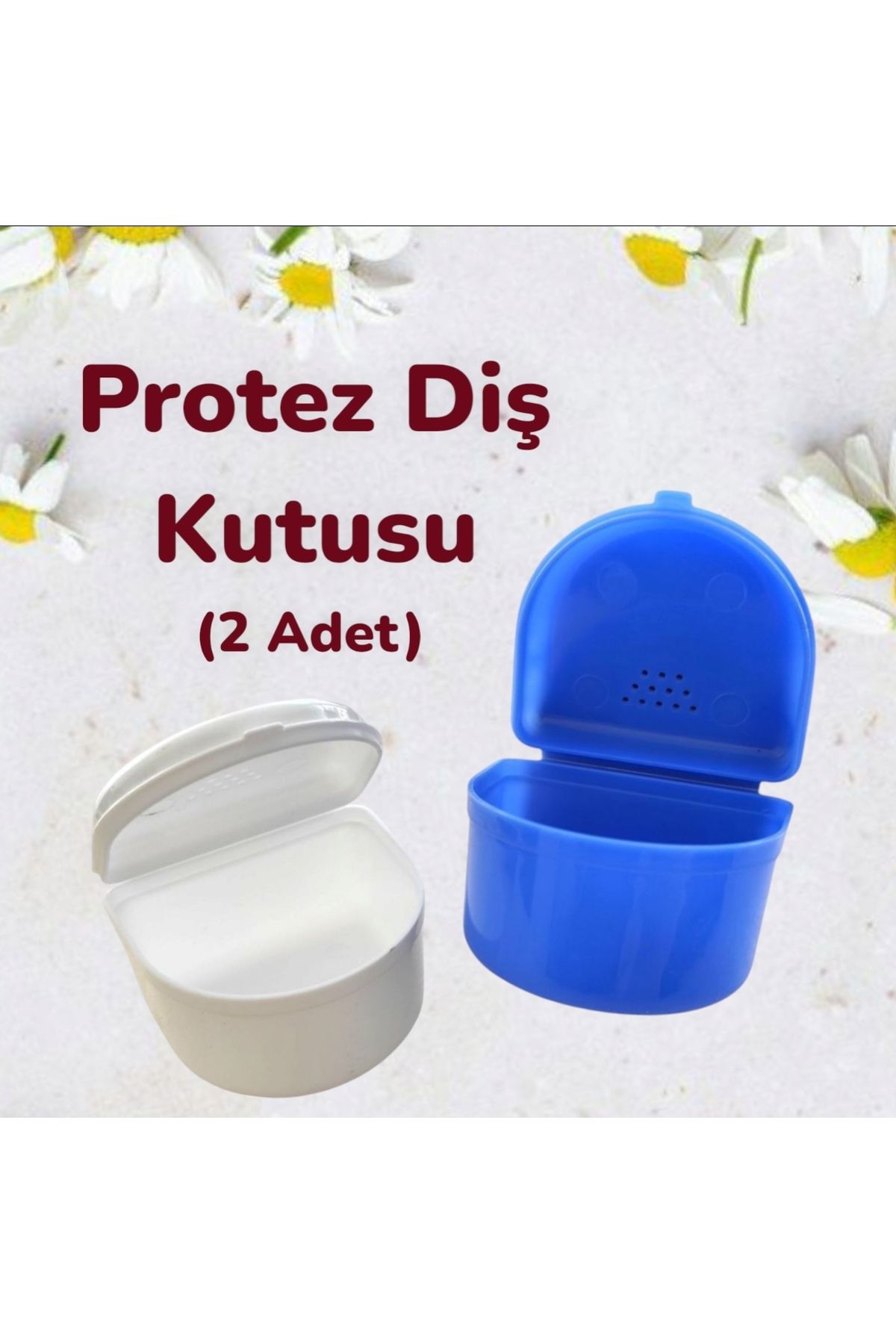 Vulli 2 adet Protez Diş Kabı (Tam Boy) Gece Plakları ve Protez Dişler için