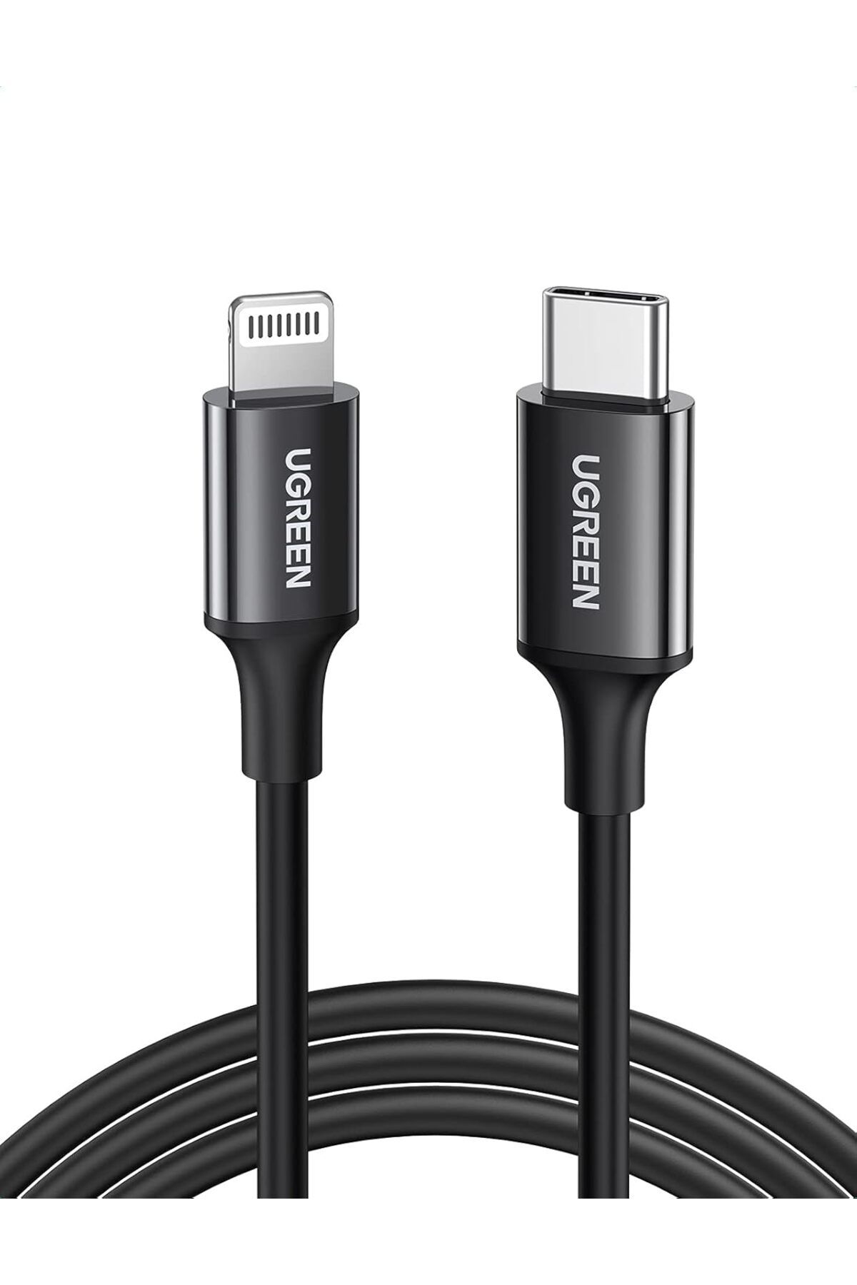 Ugreen-USB-C to Lightning Charging Cable, 1 Meter, 2.4A, 20W PD, Compatible for iPhone, Black 1
