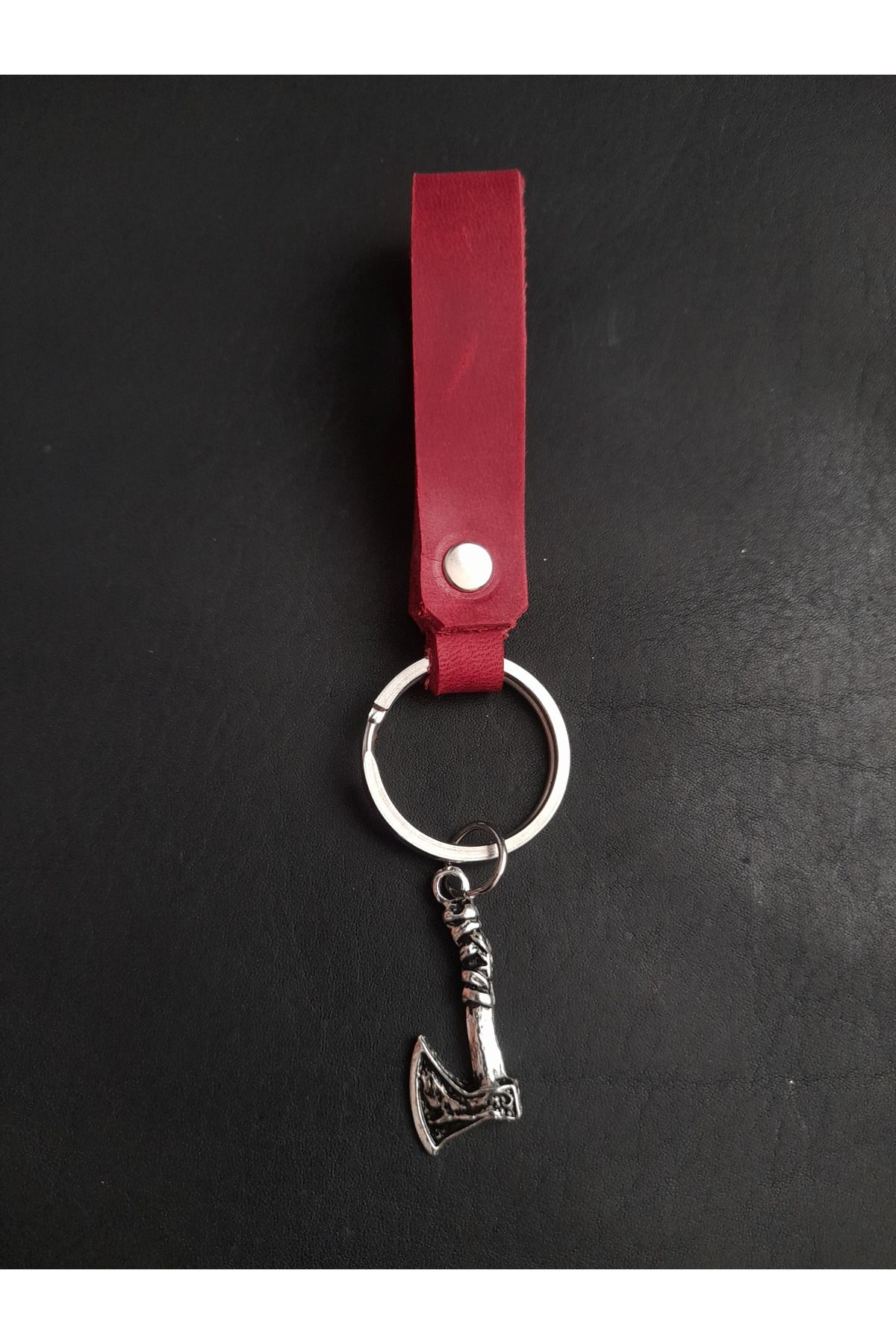 BSN Store-Leather Keychain Real Leather Keychain with Nordic Axe Figure 2