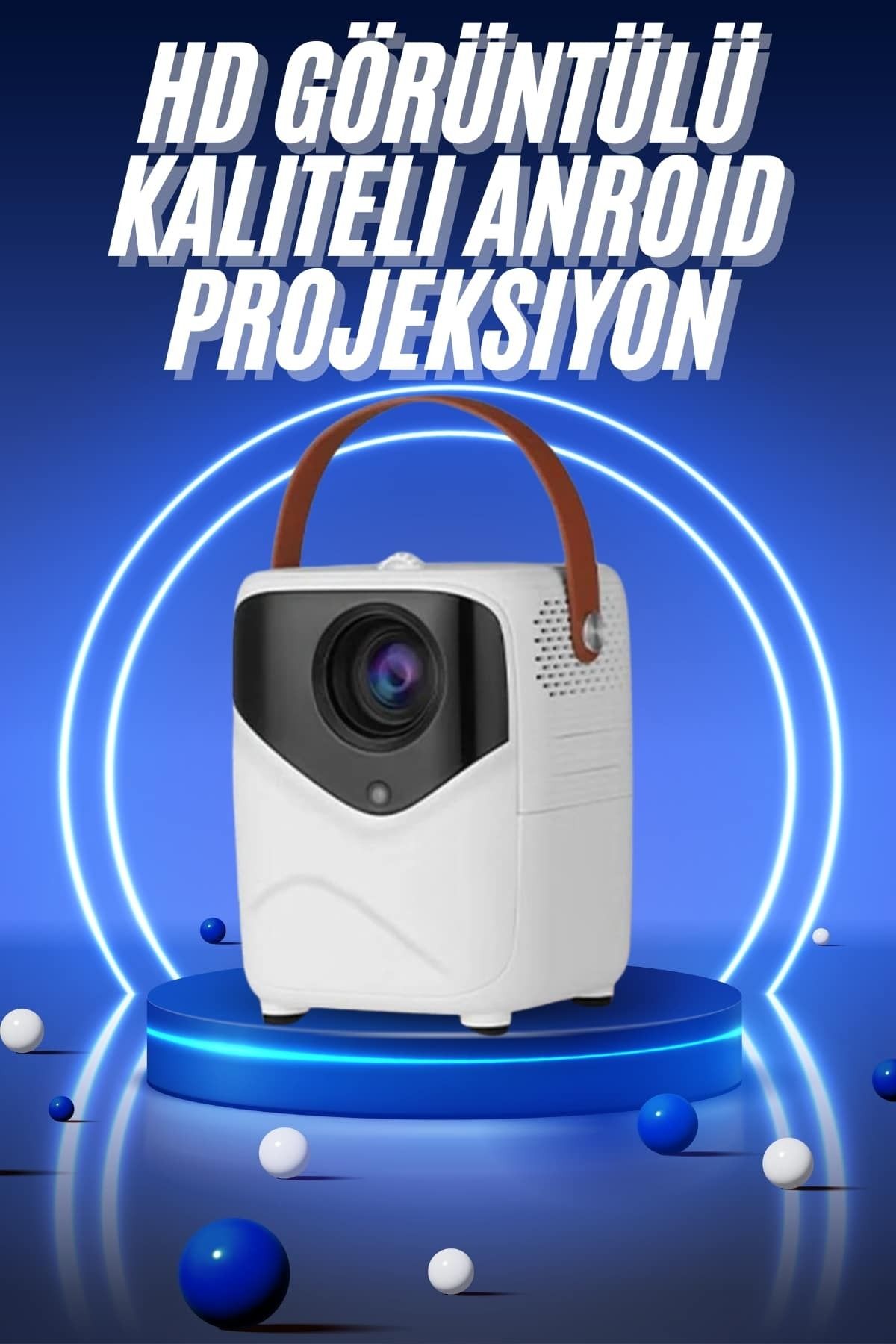 FTA TİCARET HD Ayaklı Portatif Projeksiyon Cihazı Bluetooth Wifi Akıllı Android İşlemcili