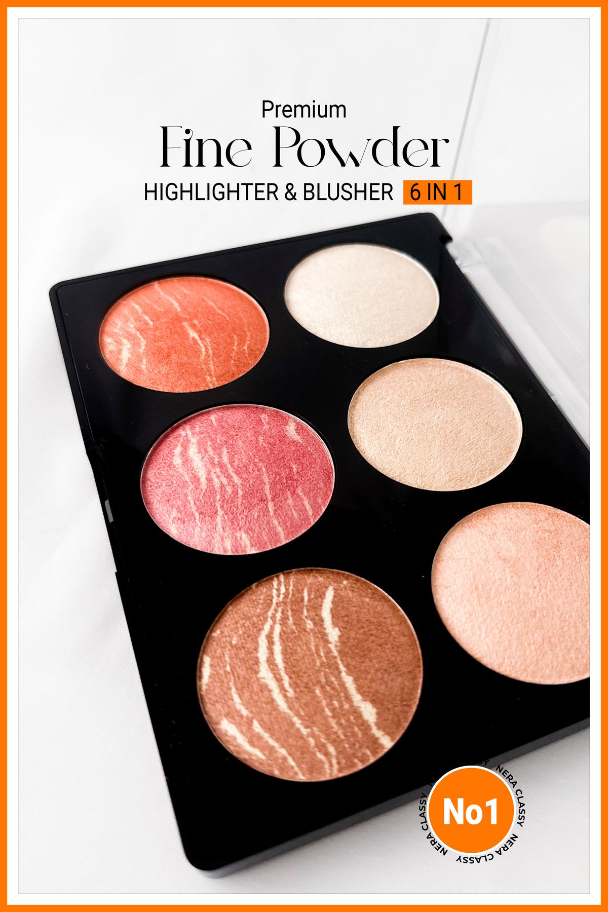 Nera Classy-6in1 Akgıl and Blusher Palette Illuminator & Highlighted 2