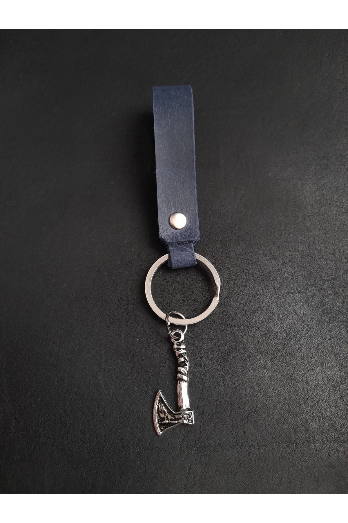 BSN Store-Leather Keychain Real Leather Keychain with Nordic Axe Figure 2