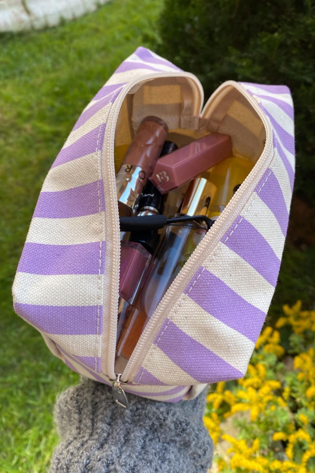 synee-Line Patterned Makeup and Travel Bag 6