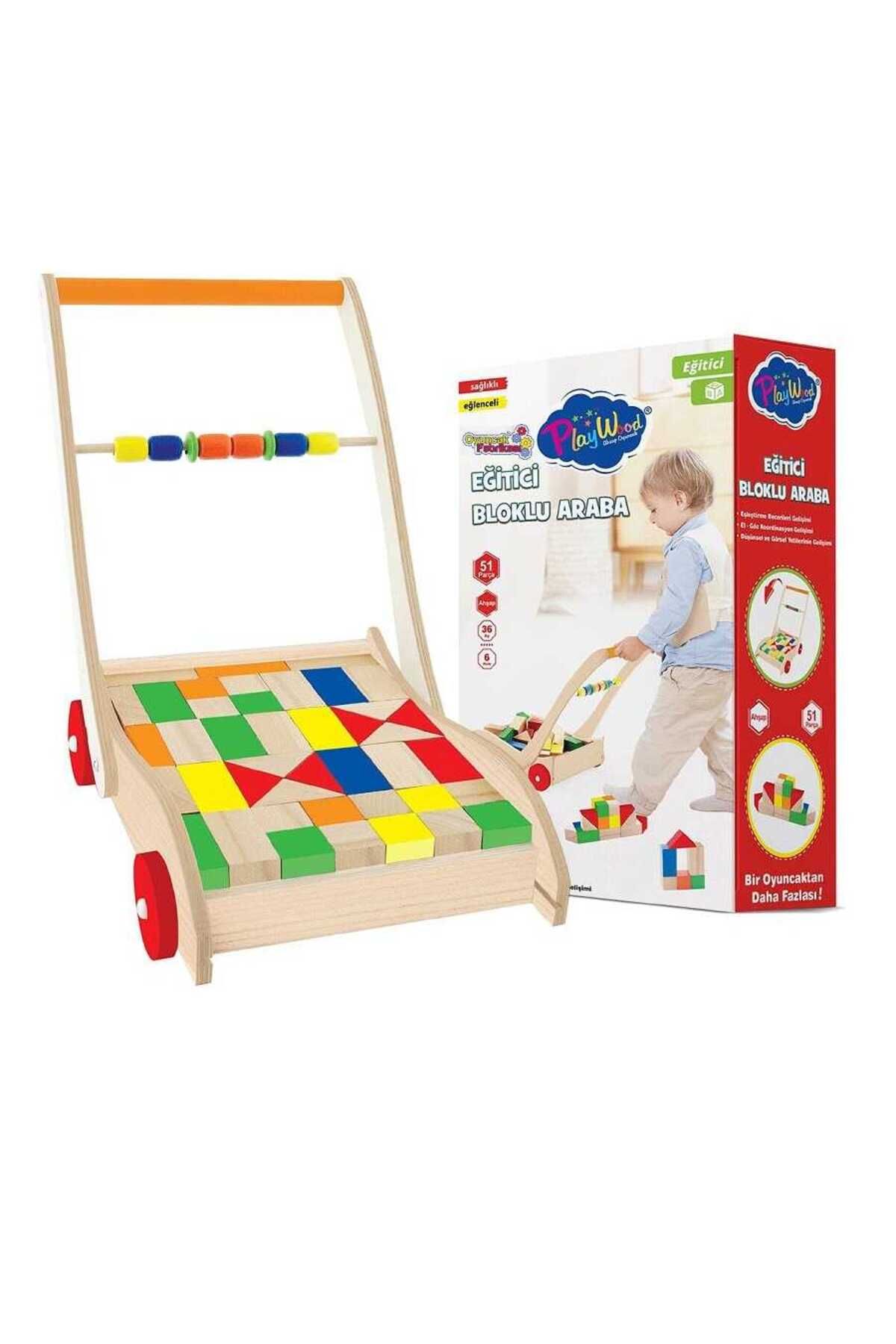 TYYLİ PlayWood Ahşap Eğitici Bloklu Araba 373
