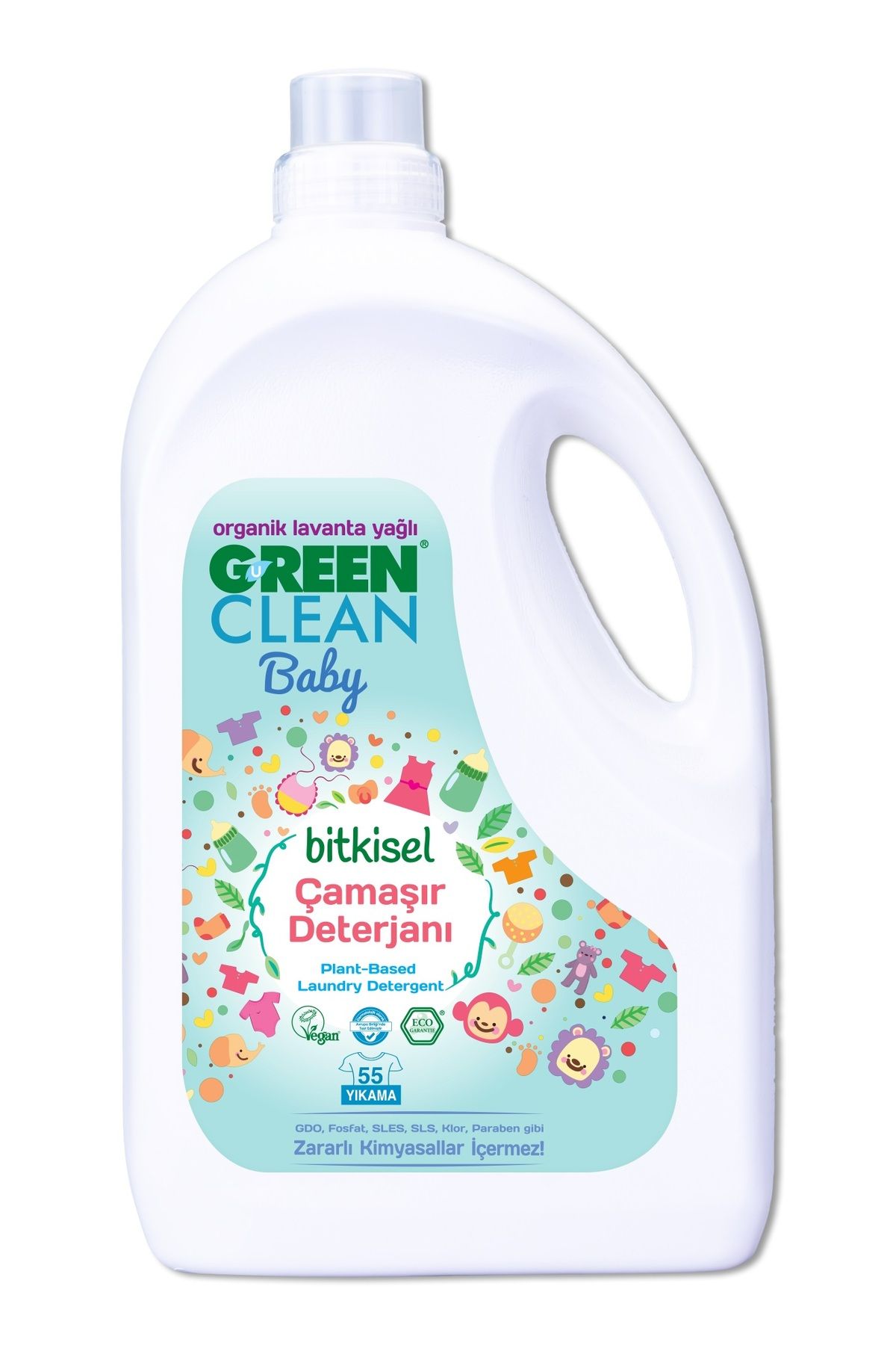 jupiter global bazaar Green Clean Baby Bitkisel Çamaşır Deterjanı 2750 ml (55 Yıkama)