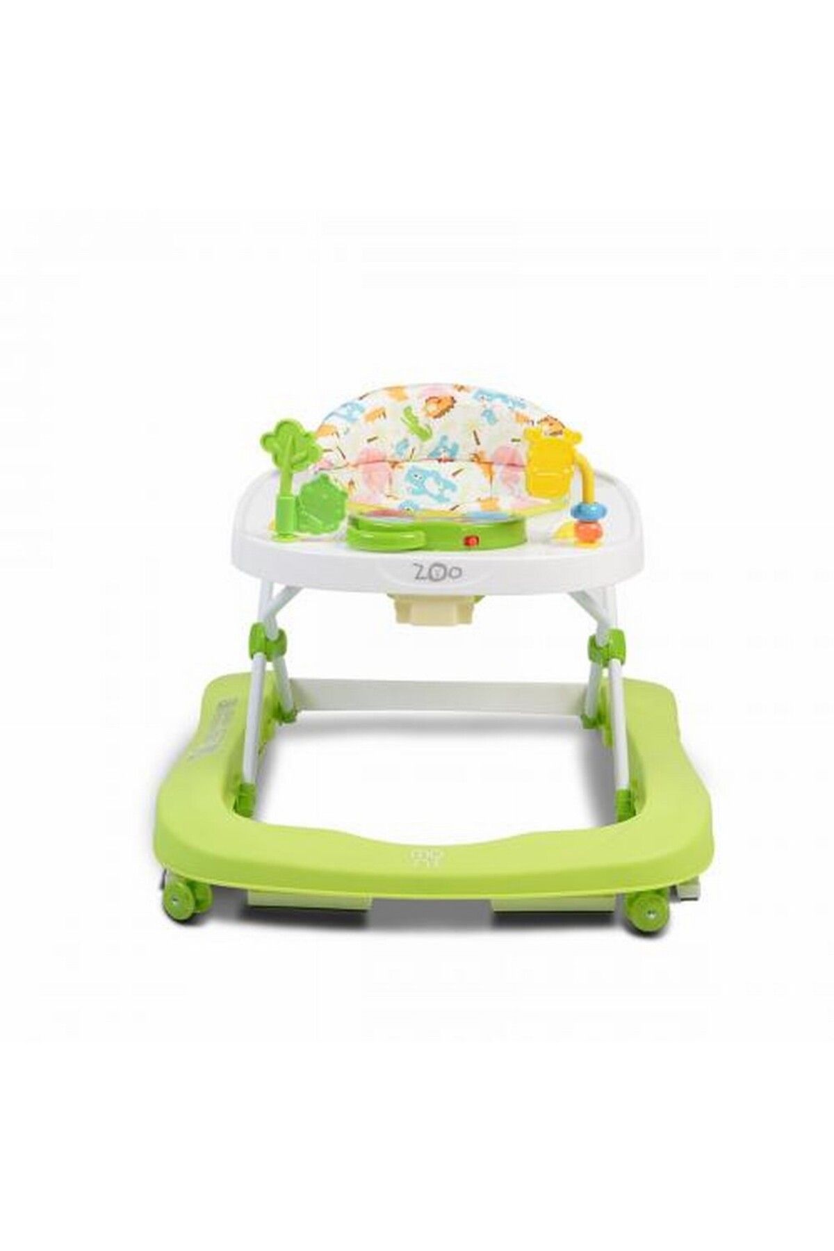 OEM-Premergator si antemergator copii 2 in 1 Moni Zoo Verde, 4 roti rotative si 2 fixe, pliere compacta 3