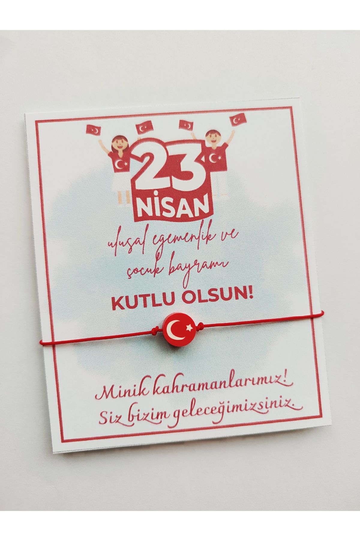 Kiraz Craft 23 Nisan Hediyelik / 10 Adet / Türk Bayrağı Ayyıldız Bileklik / 23 Nisan Bileklik Ayarlamalı