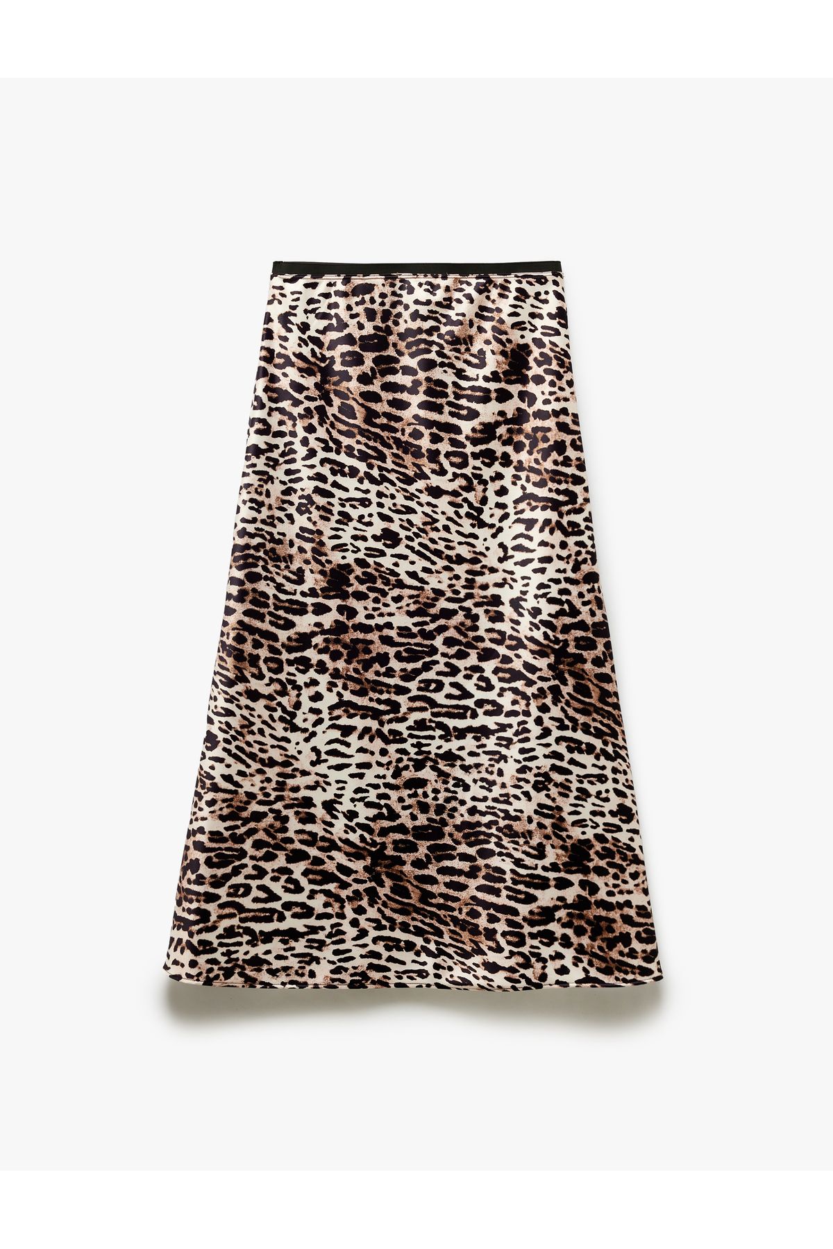Koton-Midi-length A-line leopard print skirt. 4