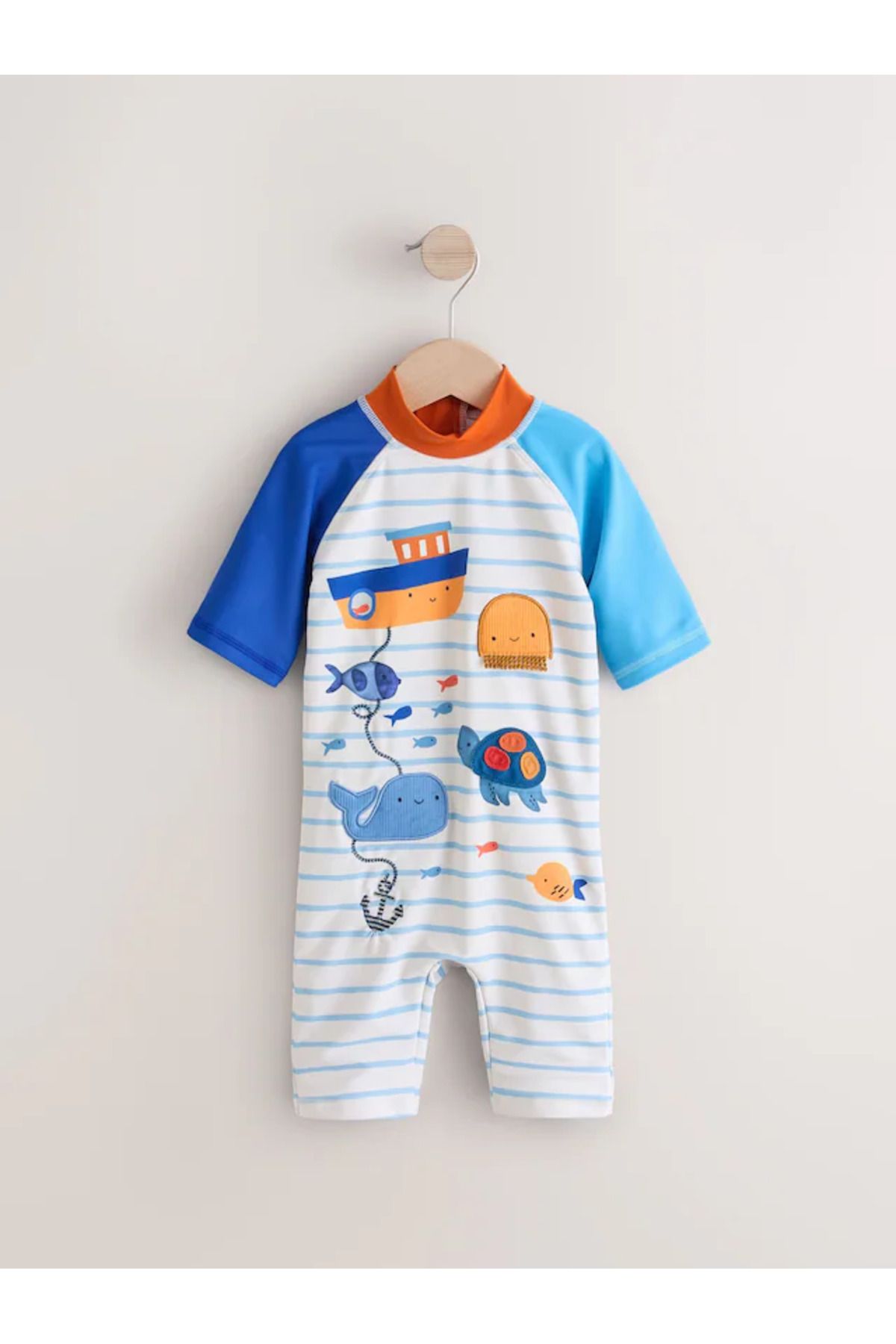 Next Baby-Costum de baie alb oceanic dintr-o bucată UPF50 rezistent la soare ALYE91833 4