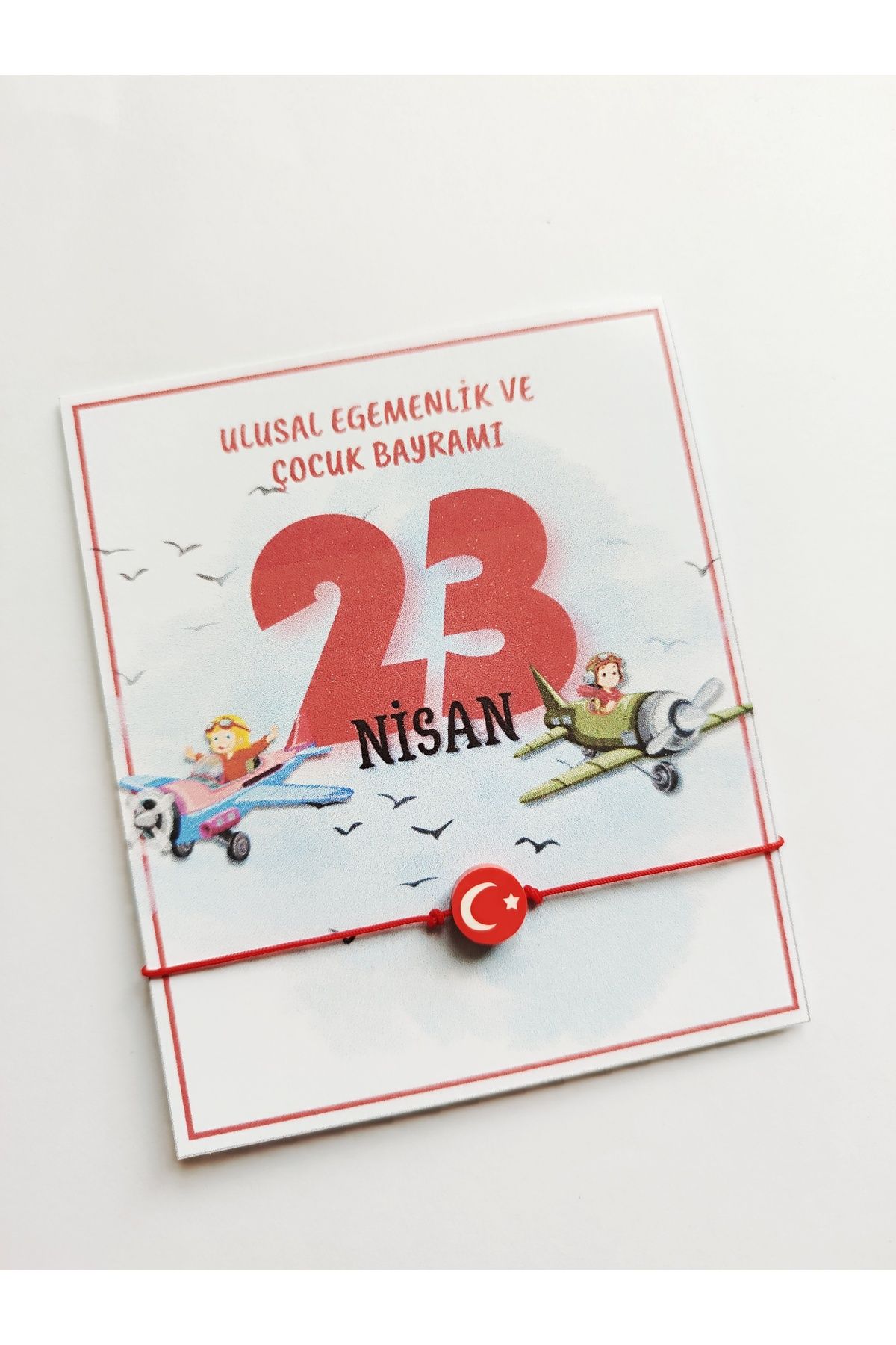 Kiraz Craft 23 Nisan Hediyelik / 10 Adet / Türk Bayrağı Ayyıldız Bileklik / 23 Nisan Bileklik Ayarlamalı