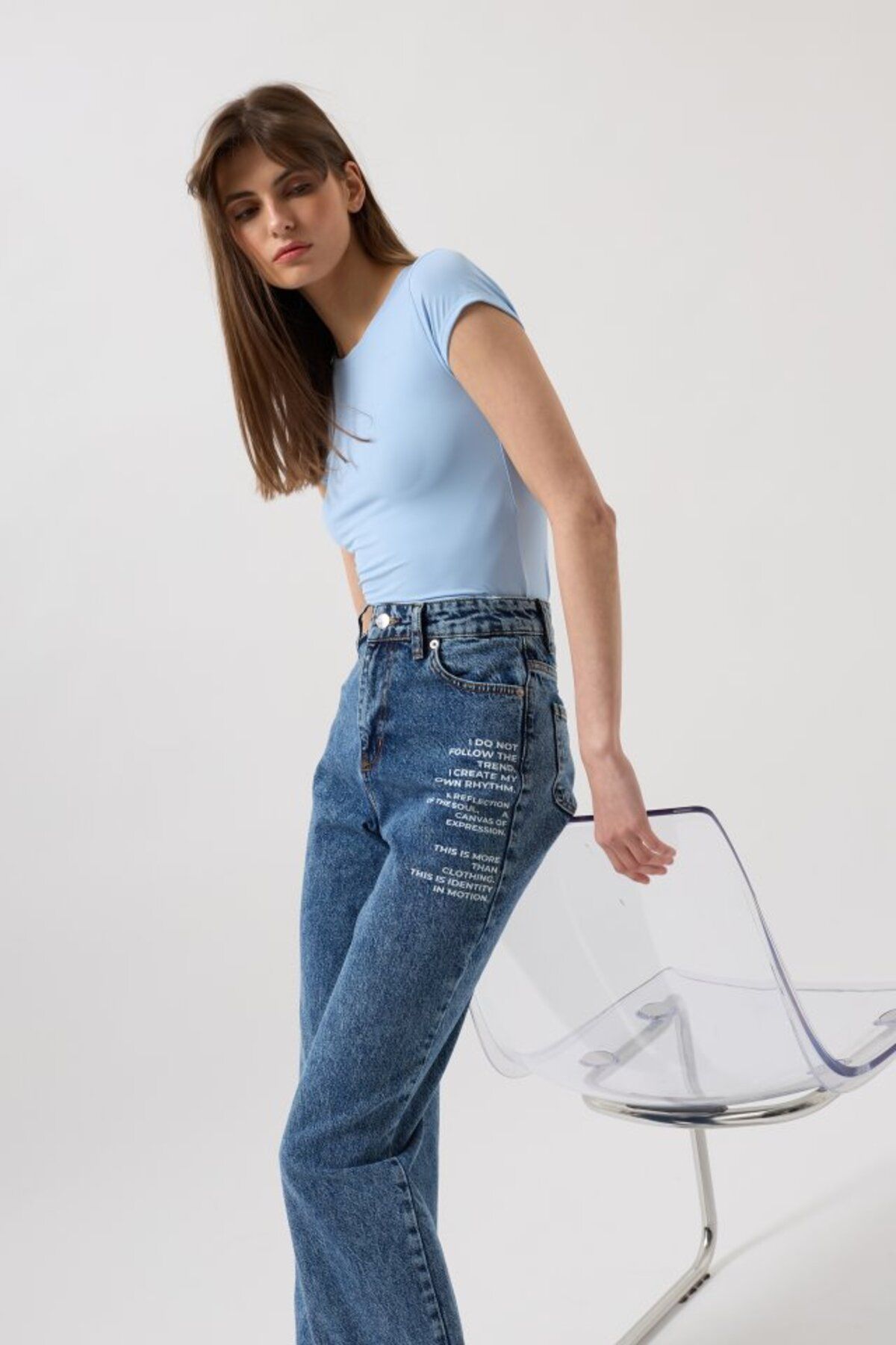 novafems Baskılı Düşük Bel Jean