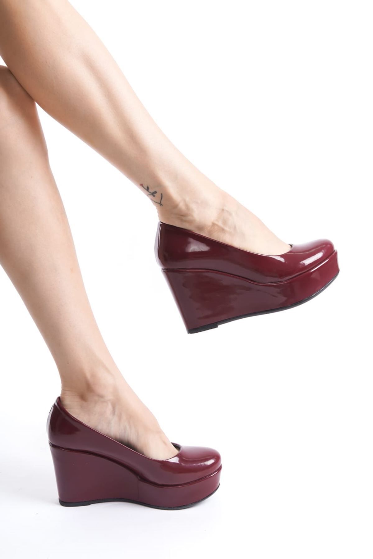 owwox club Pantofi Cu Toc Cu Pană Romano Roșu Claret 9 Cm - Descriere Produs Slim Fit Femeie - 36