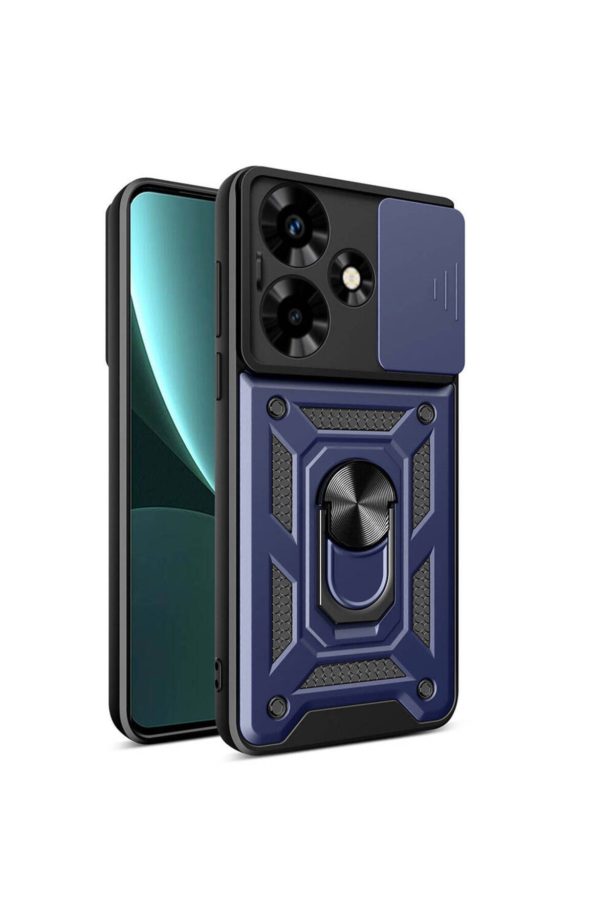 UnDePlus İnfinix Hot 30 Kılıf Kamera Korumalı Zırh Tank Sürgülü Vega Kapak