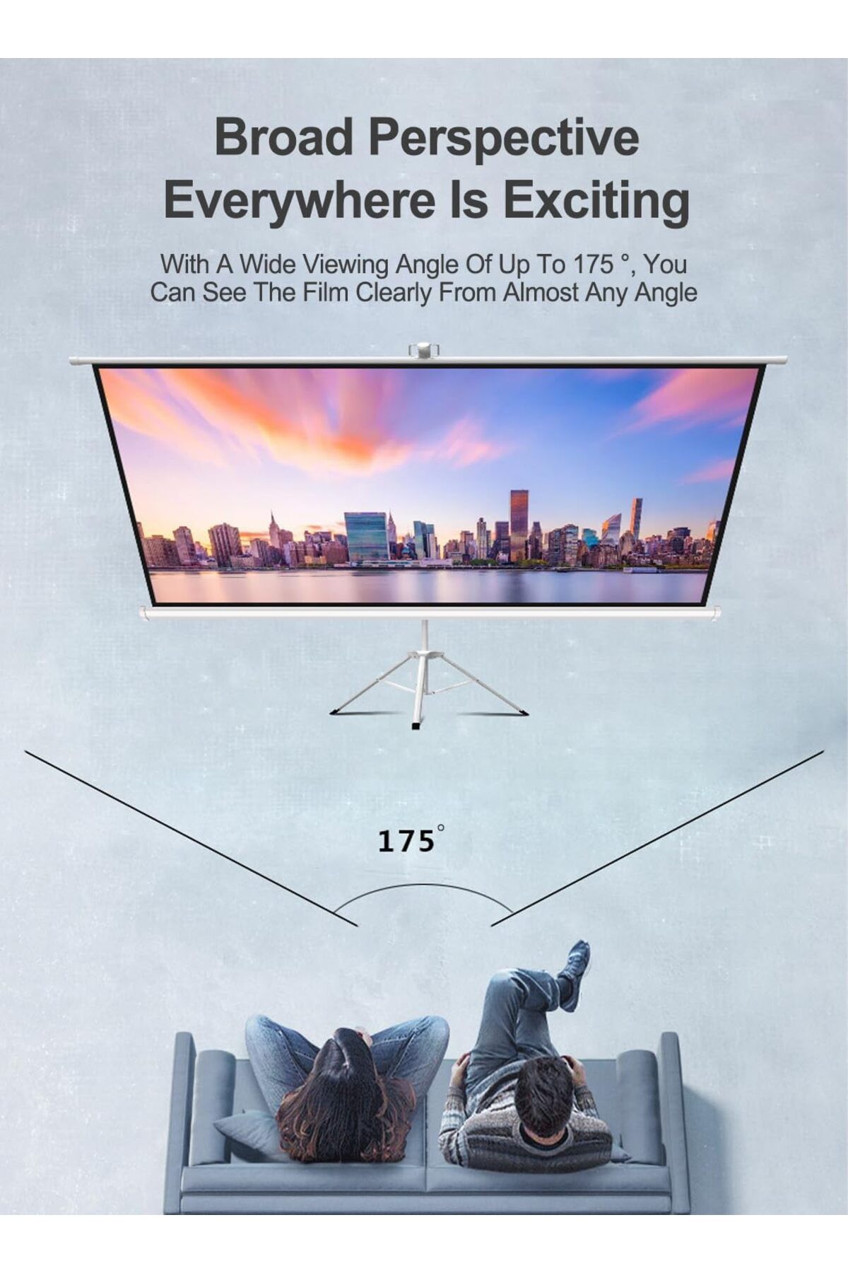 FlashHawk-72 Inch 16:9 Portable 4K Projector Screen with Tripod Stand - White Fiberglass Projector Screen 6