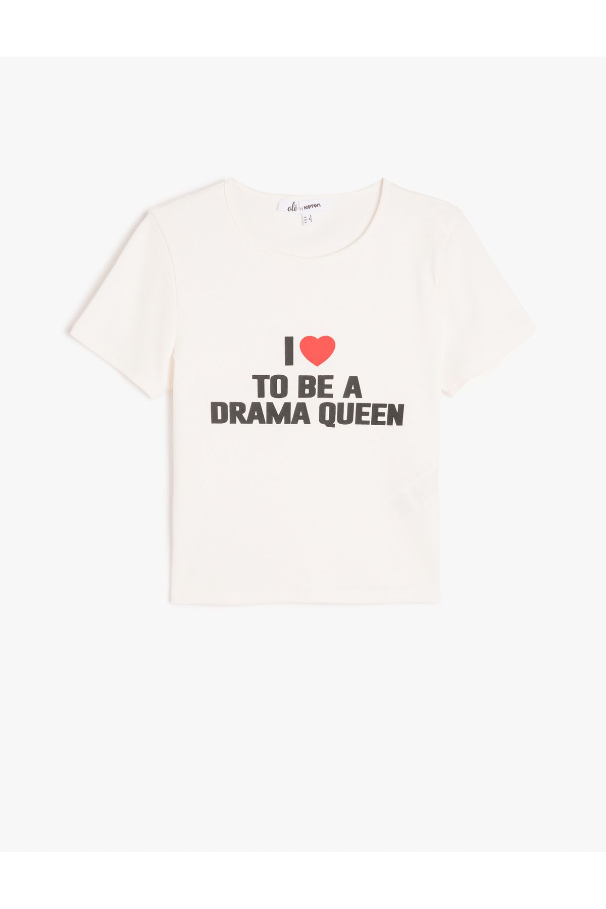 Koton Yeni Sezon Slogan Baskılı Kısa Kollu Slim Fit Bisiklet Yaka Tişört