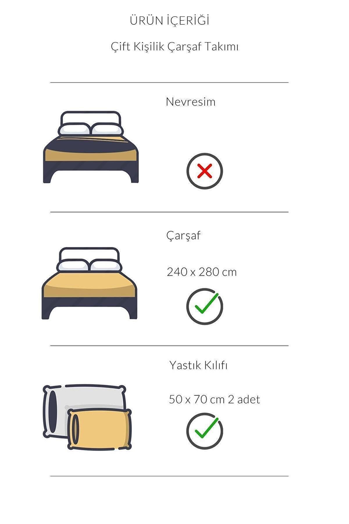 VAROL-Fors Series Satin Double Sheet Set - 120 Strings, 100% Cotton 2